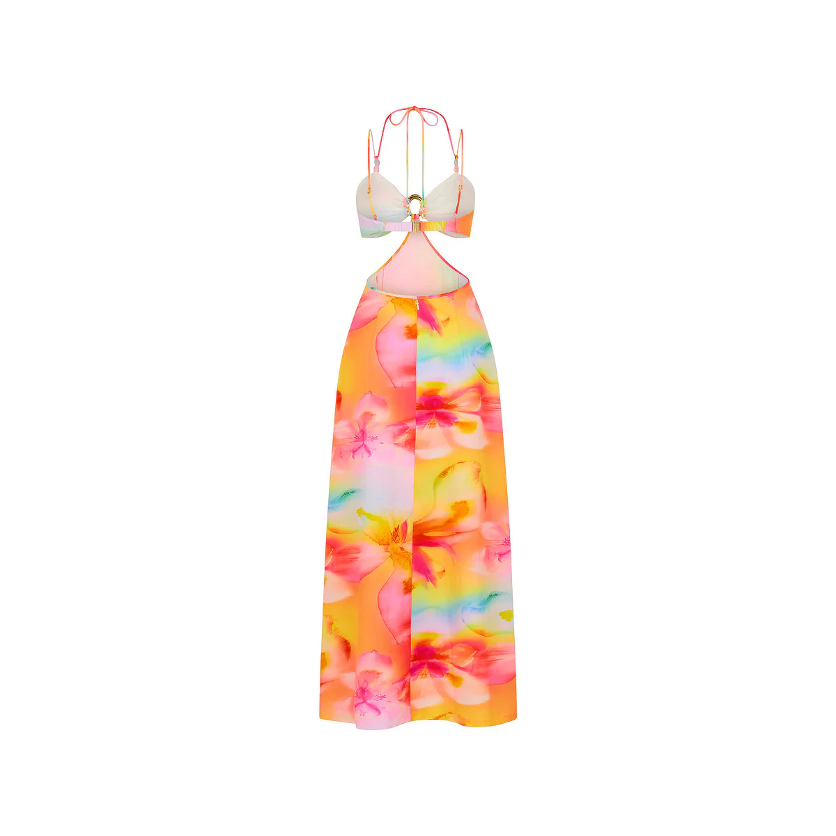 Beaded Cut Out Maxi Dress - Frangipani Swirl - Image 8