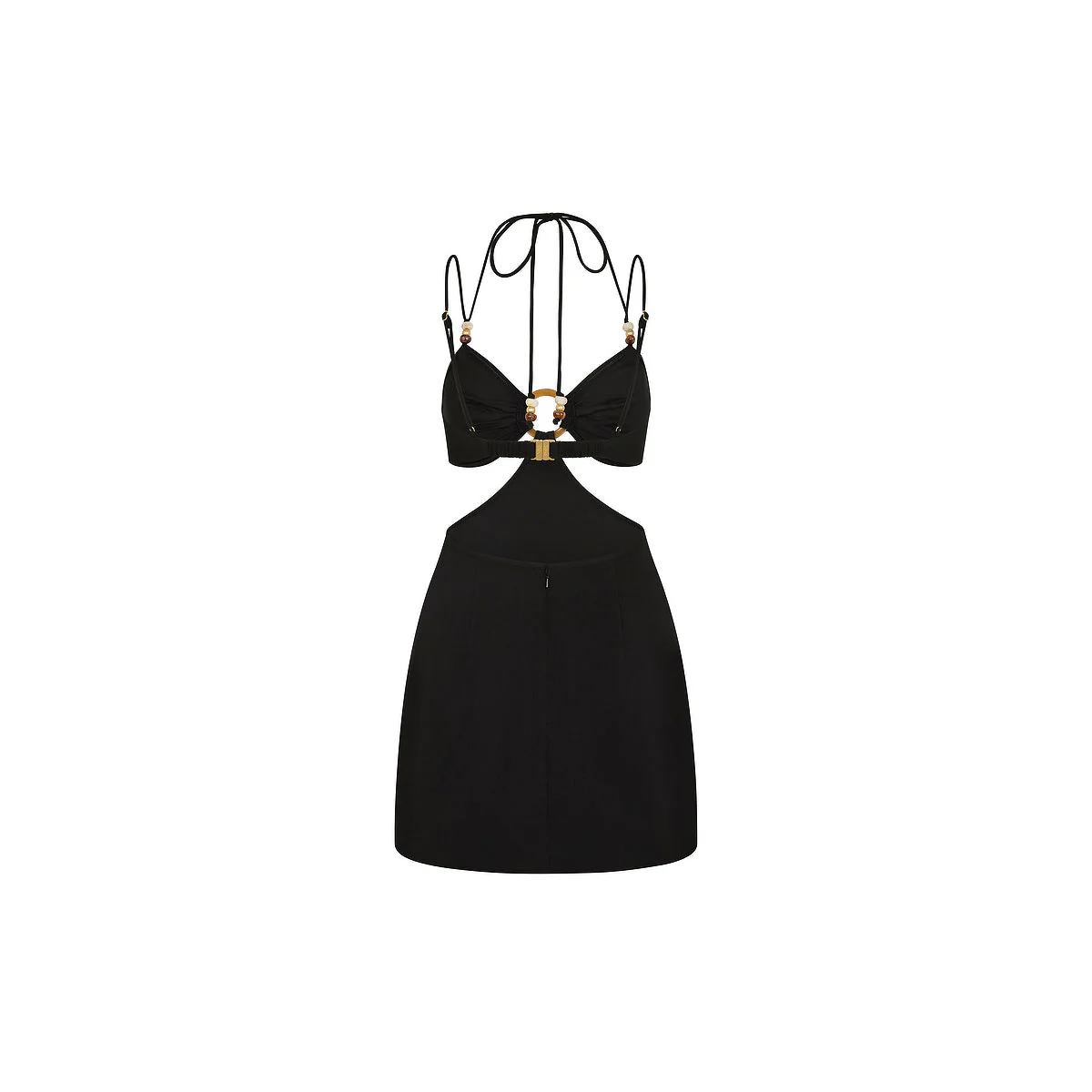 Beaded Cut Out Mini Dress - Twilight Black - Image 8