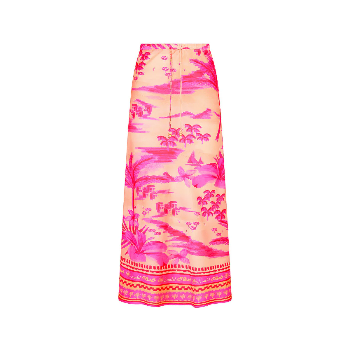 Bias Drawstring Maxi Skirt - Sippin Pretty