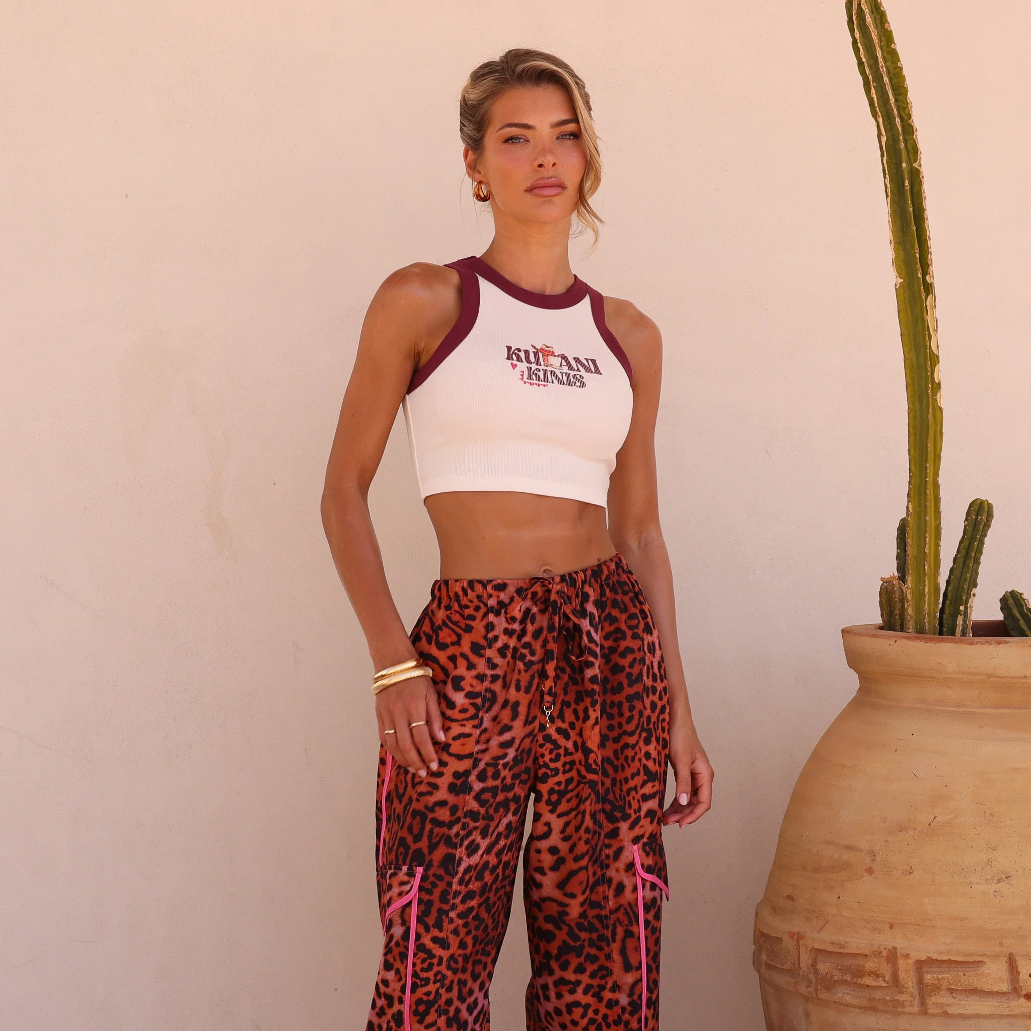 Bind Crop Tank Top - Wild West - Image 9