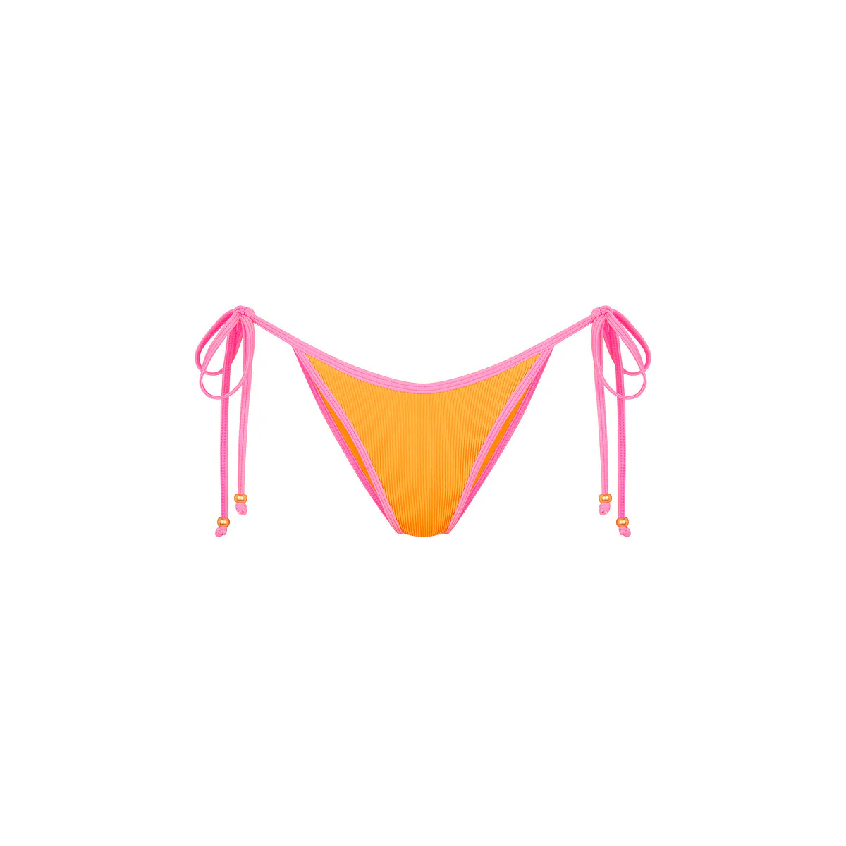 Bind Dipped Cheeky Tie Bikini Bottom - Peach Pop