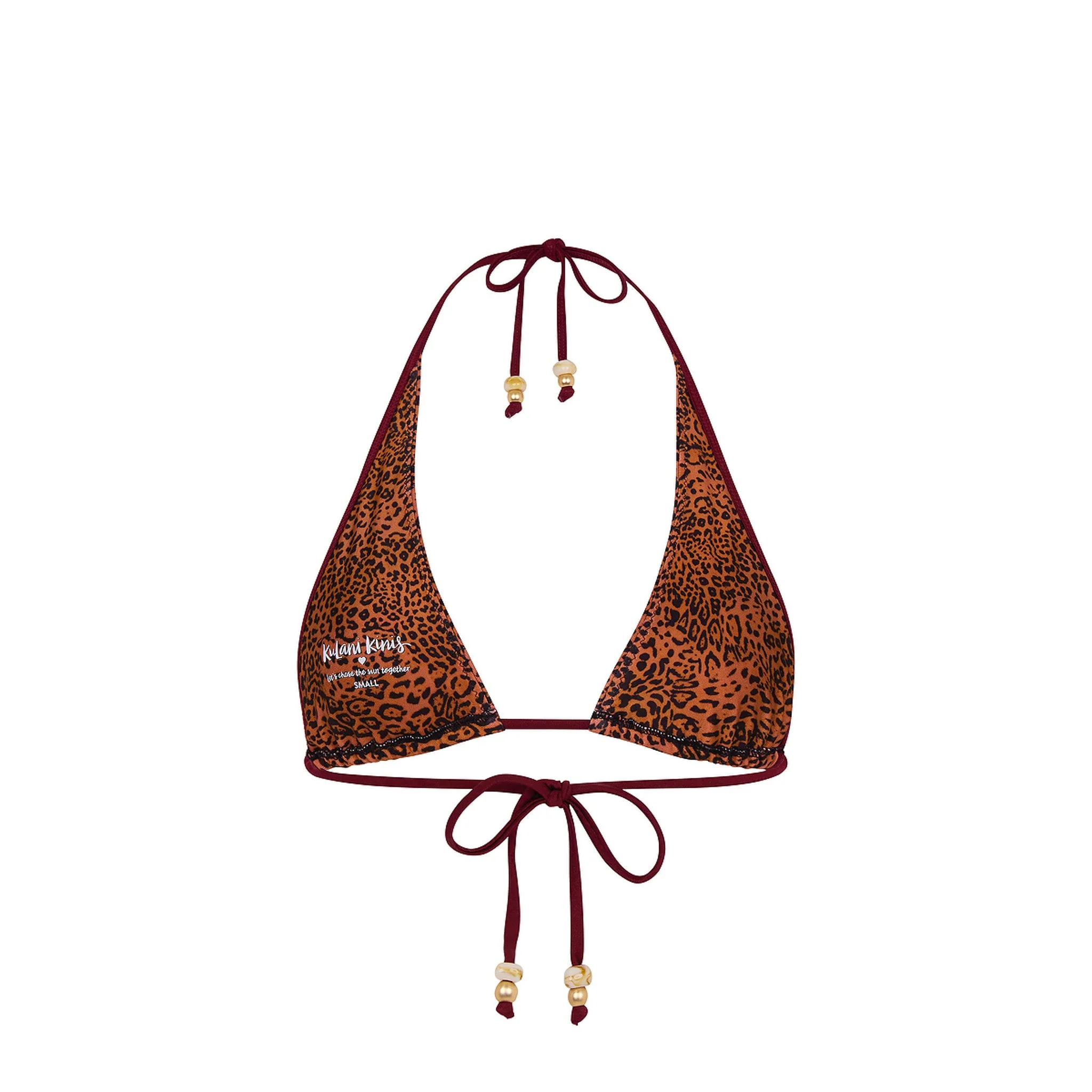 Bind Tie Halter Bikini Top - Wild Rose - Image 8