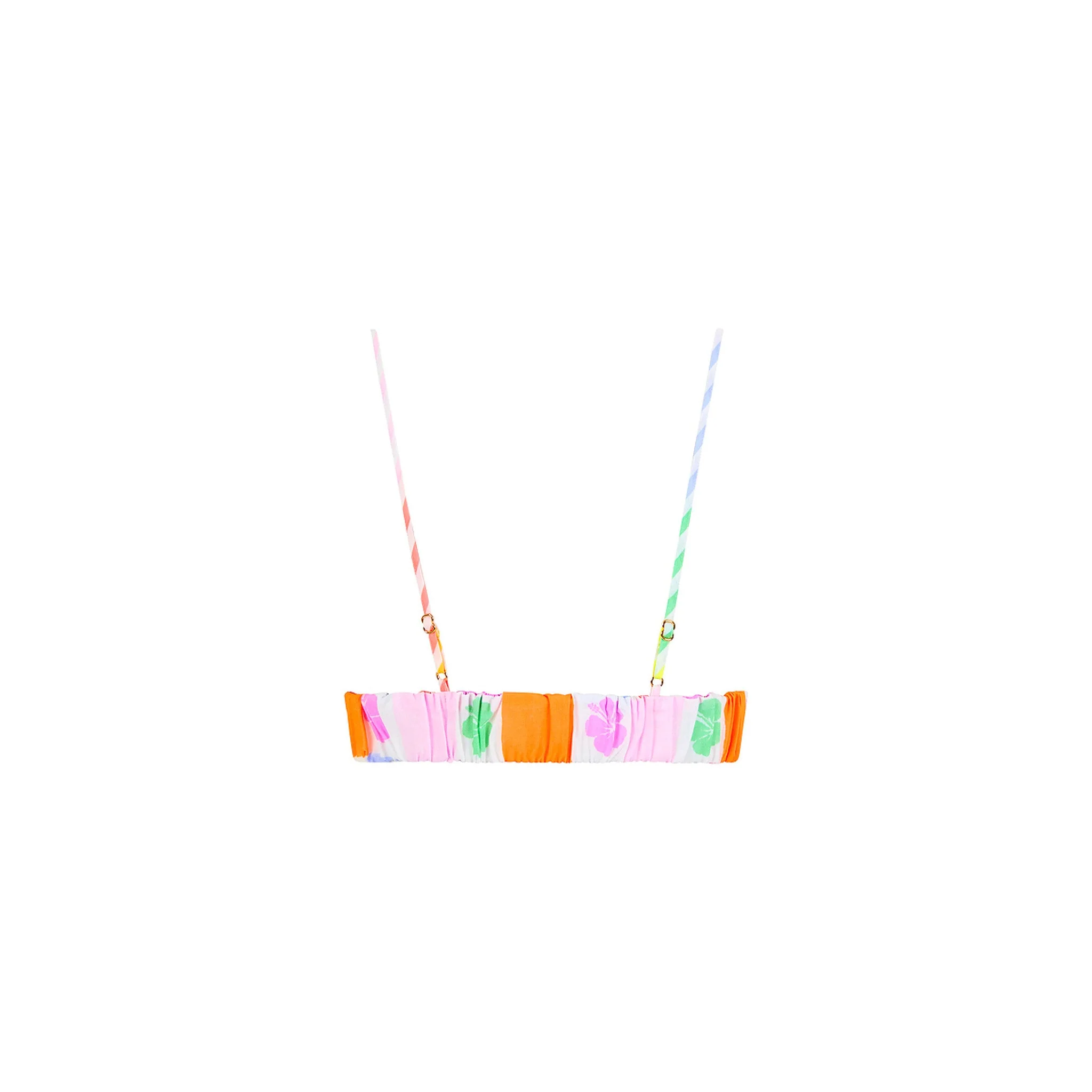 Bralette Crop Top - Hibiscus Rainbow - Image 8