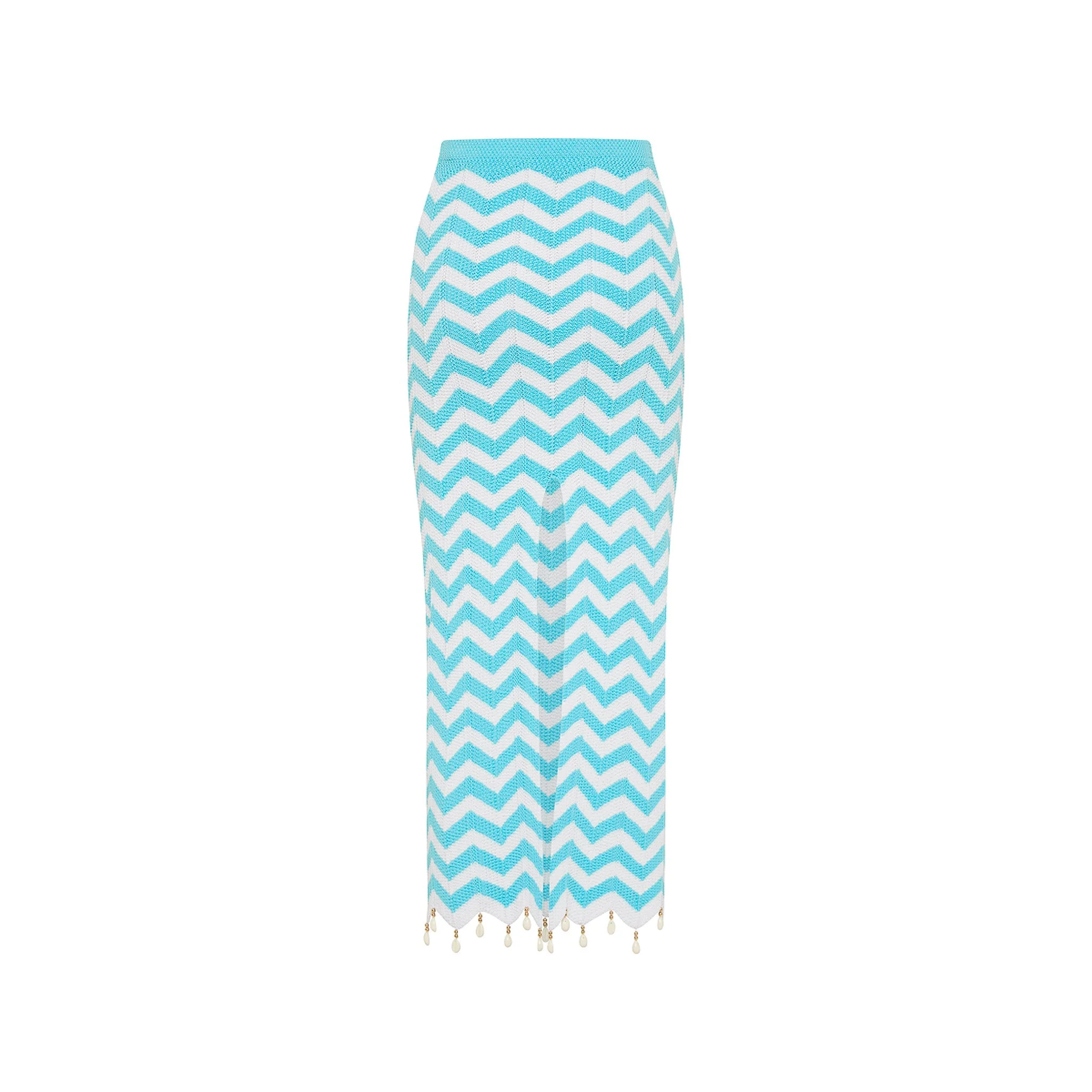 Chevron Knit Midi Skirt - Crystal Cove - Image 10