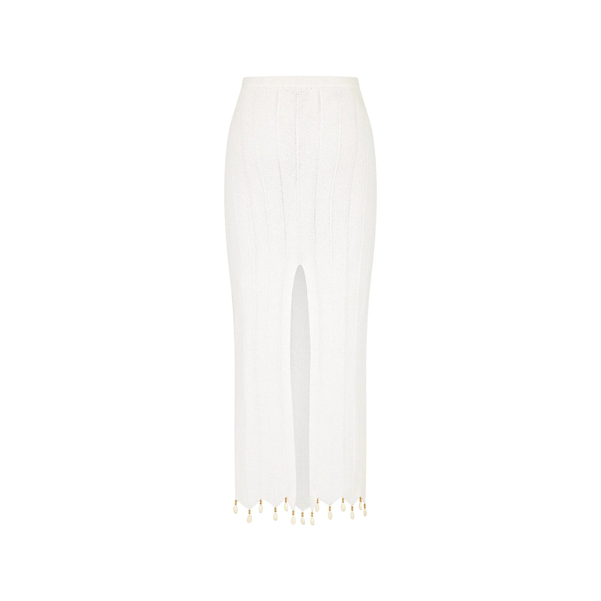 Chevron Knit Midi Skirt - Whipped White - Image 8