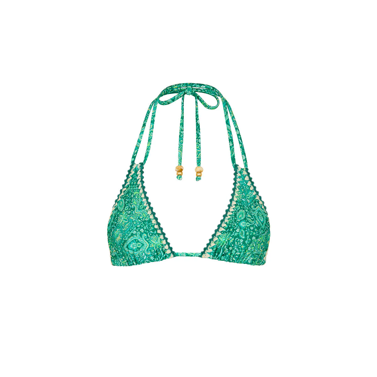 Crochet Halter Bikini Top - Emerald Aura