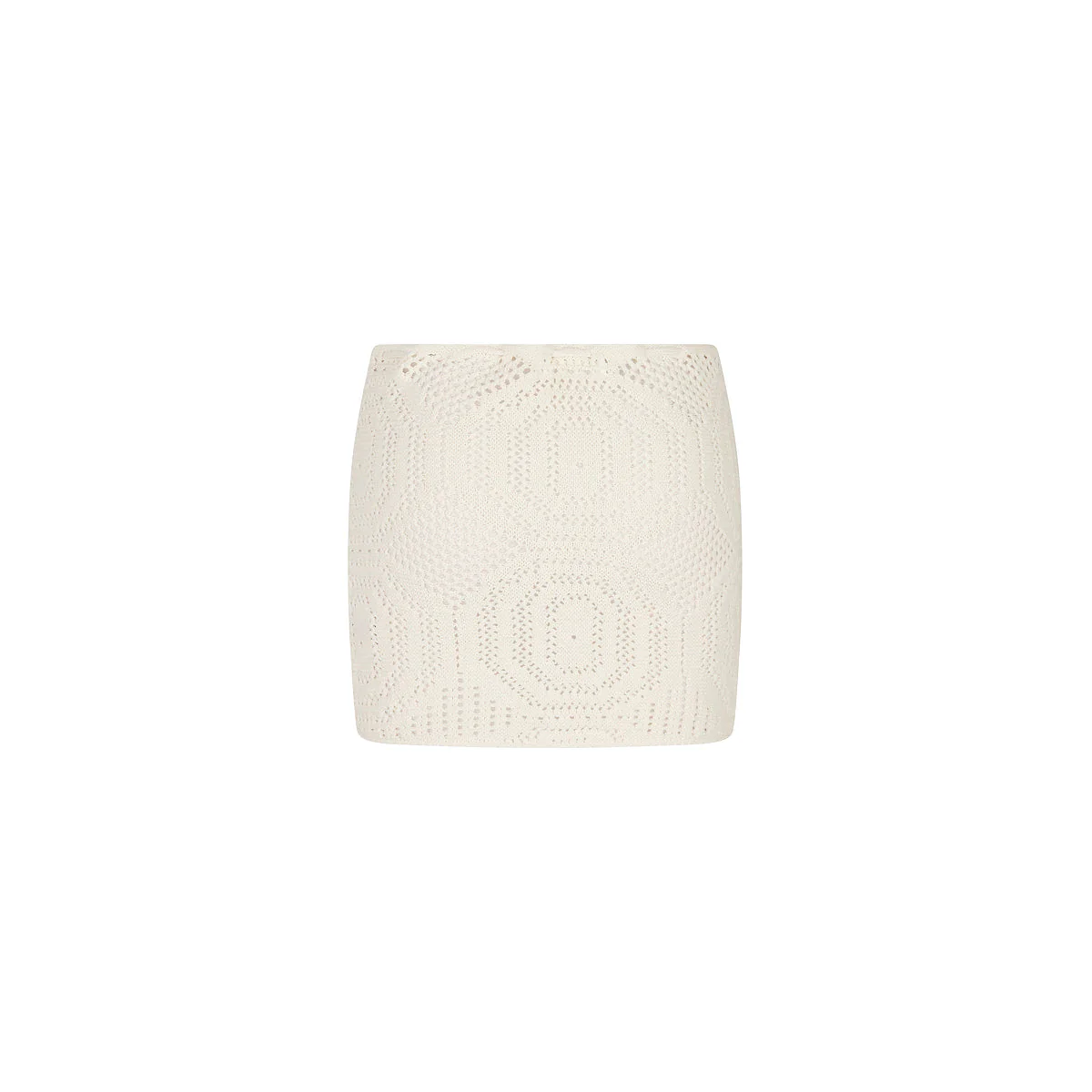 Crochet Lace Knit Mini Skirt - Whipped White - Image 8
