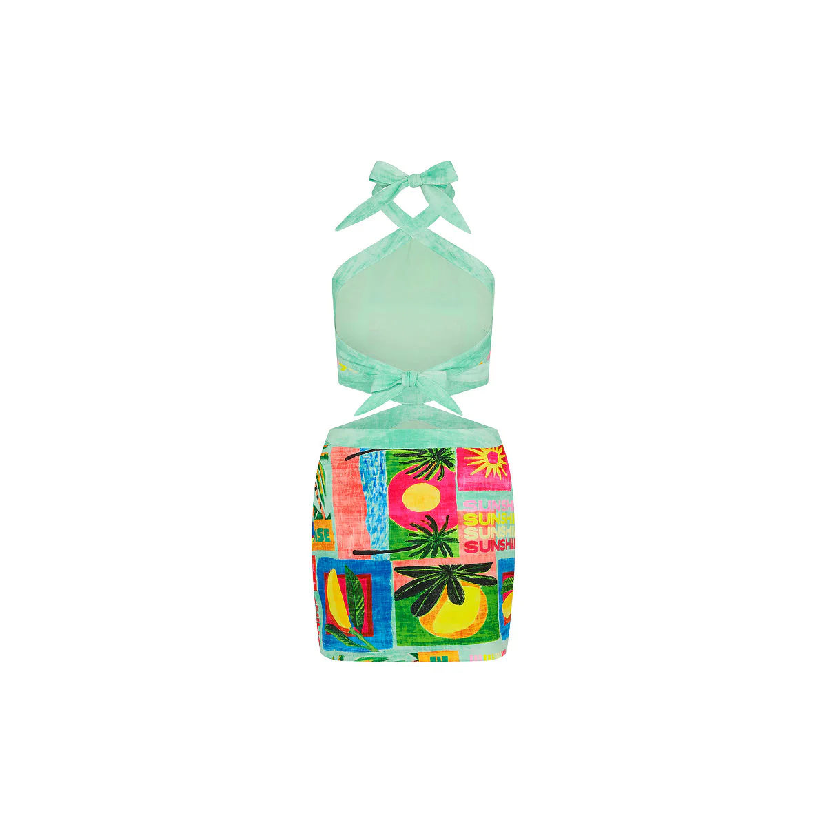 Cut Out Halter Neck Mini Dress - Ocean Honey - Image 8