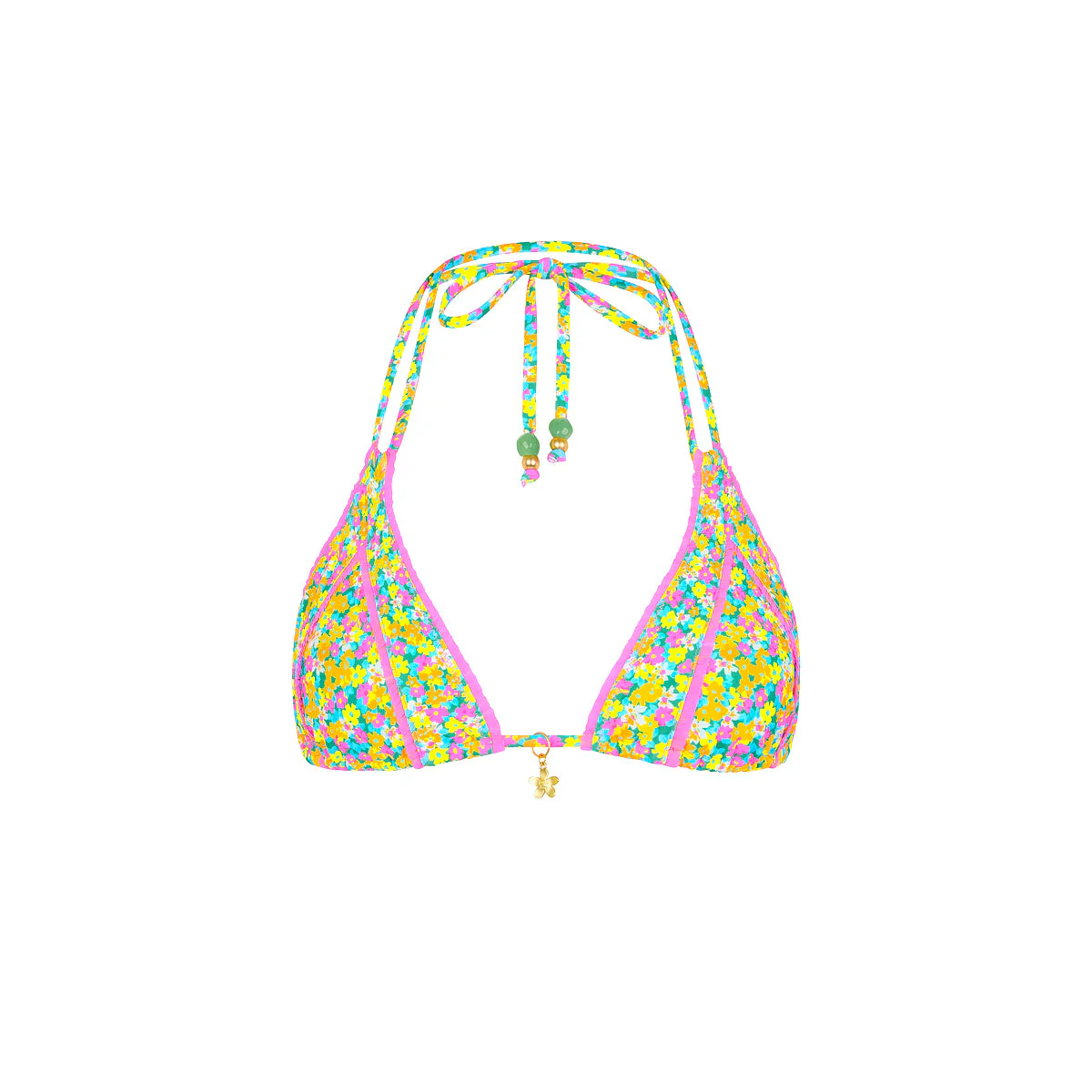 Decorative Panel Halter Bikini Top - Hula Honey