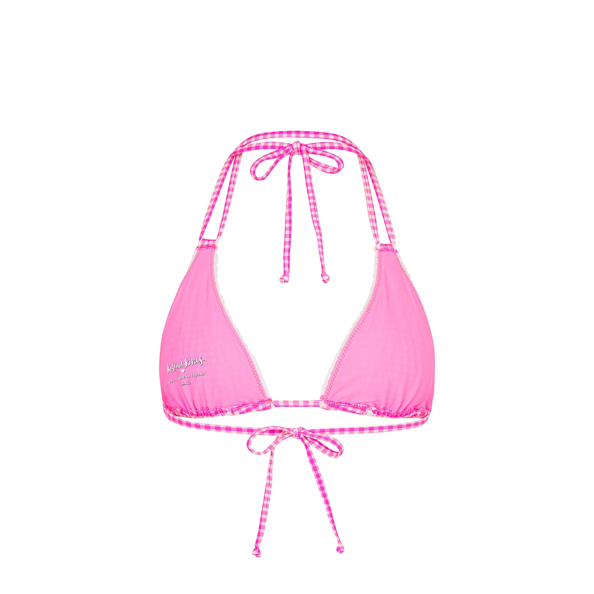Decorative Panel Halter Bikini Top - Pink Diva - Image 8