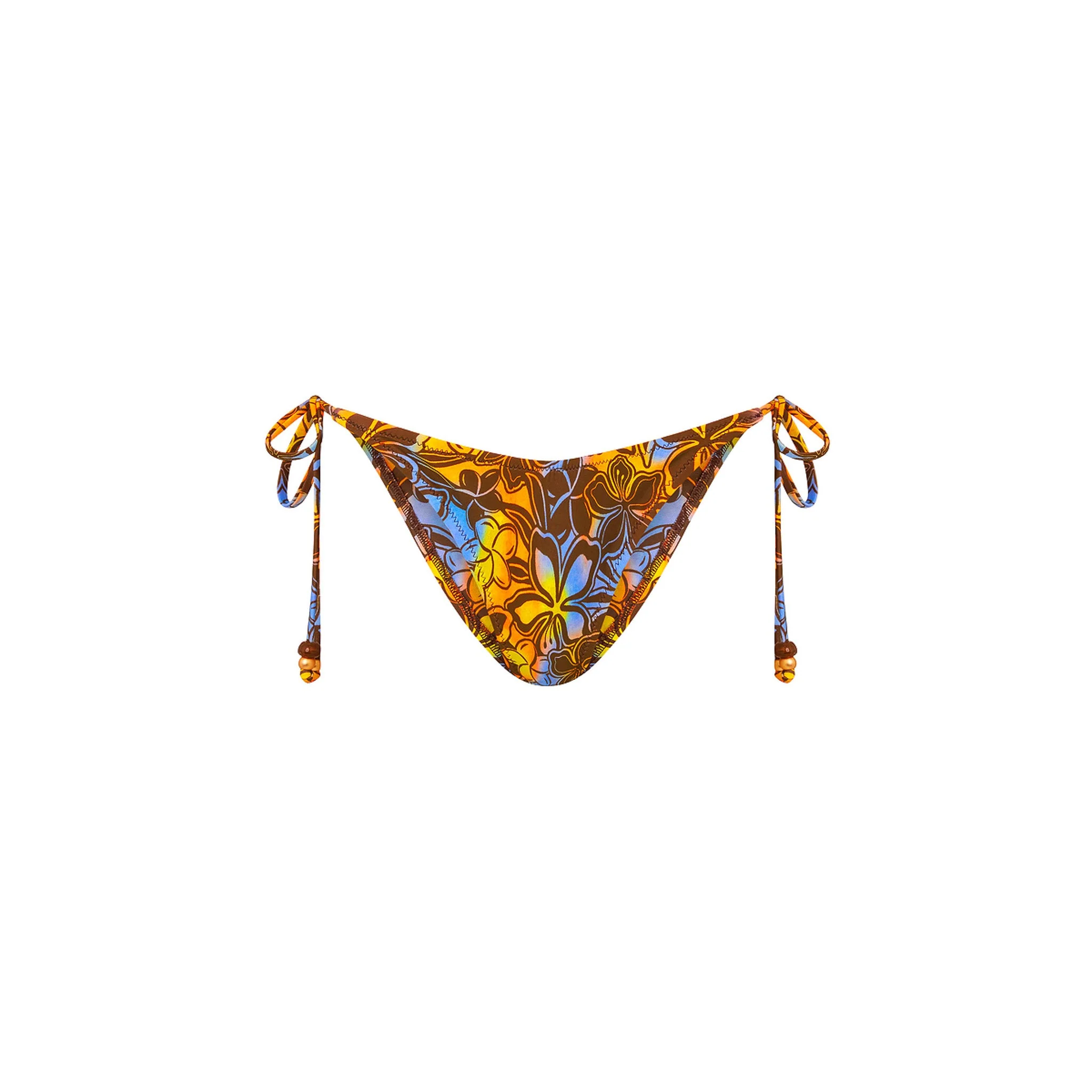 Dipped Cheeky Tie Bikini Bottom - Frangipani Fizz