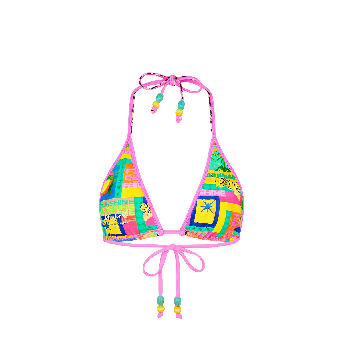 Double Bind Triangle Bikini Top - Sun Honey - Image 10