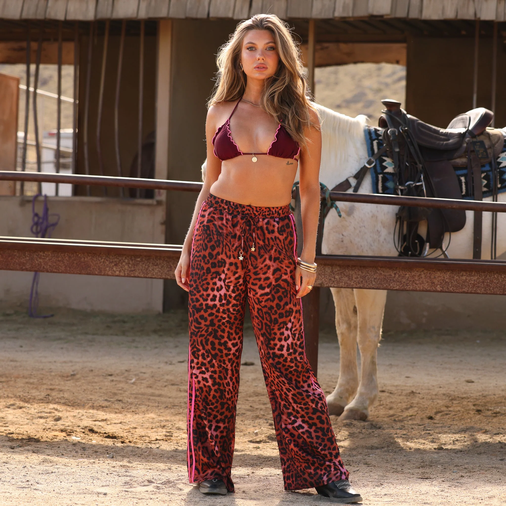 Drawstring Resort Pants - Leopard Lasso - Image 8