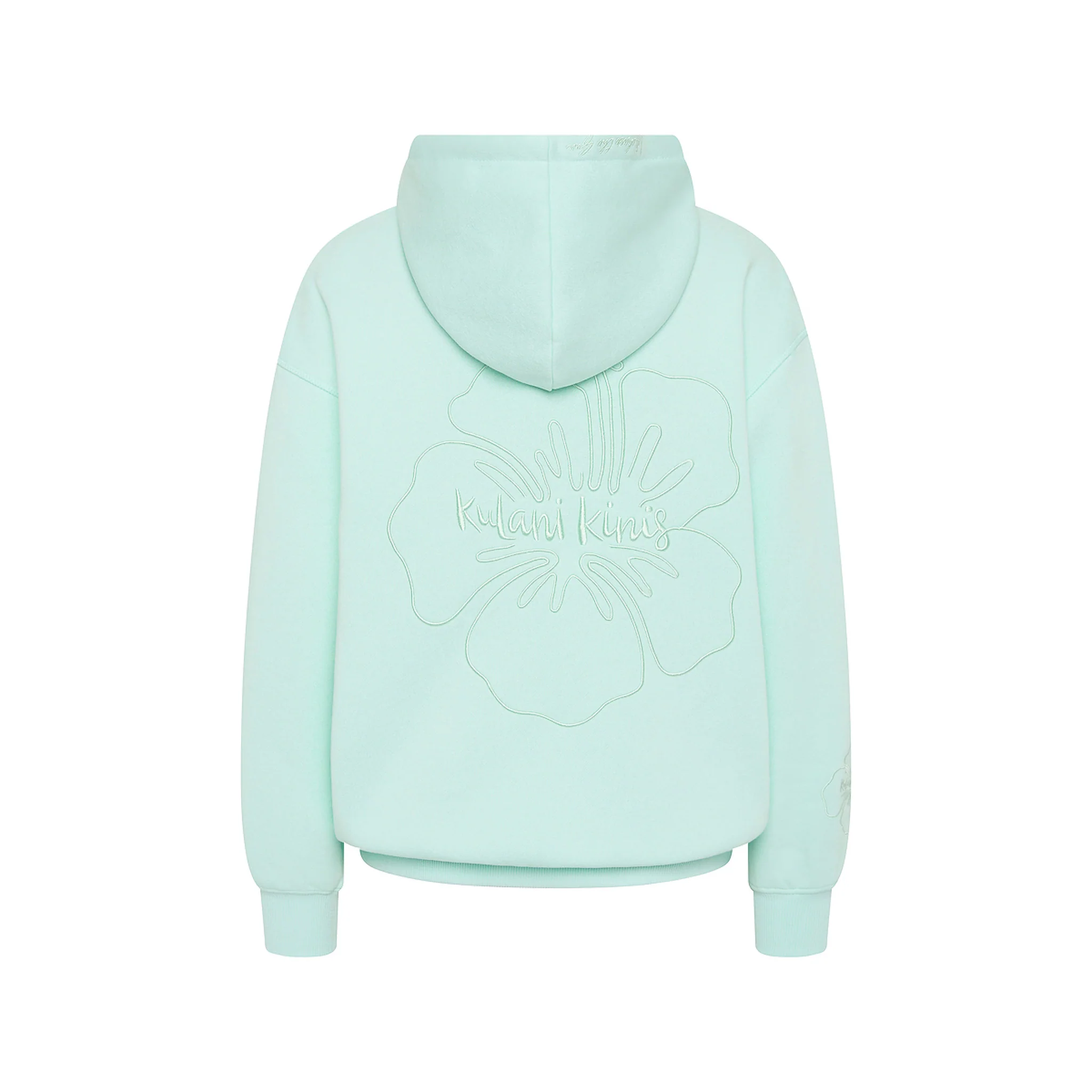 Embroidered Drawstring Hoodie - Jelly Mint - Image 11