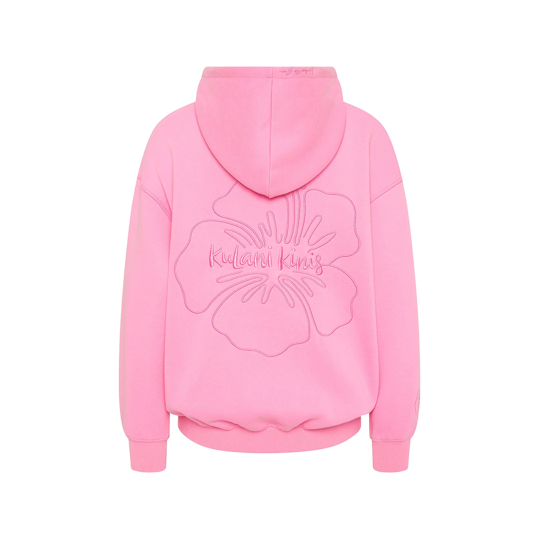 Embroidered Drawstring Hoodie - Powder Puff - Image 10