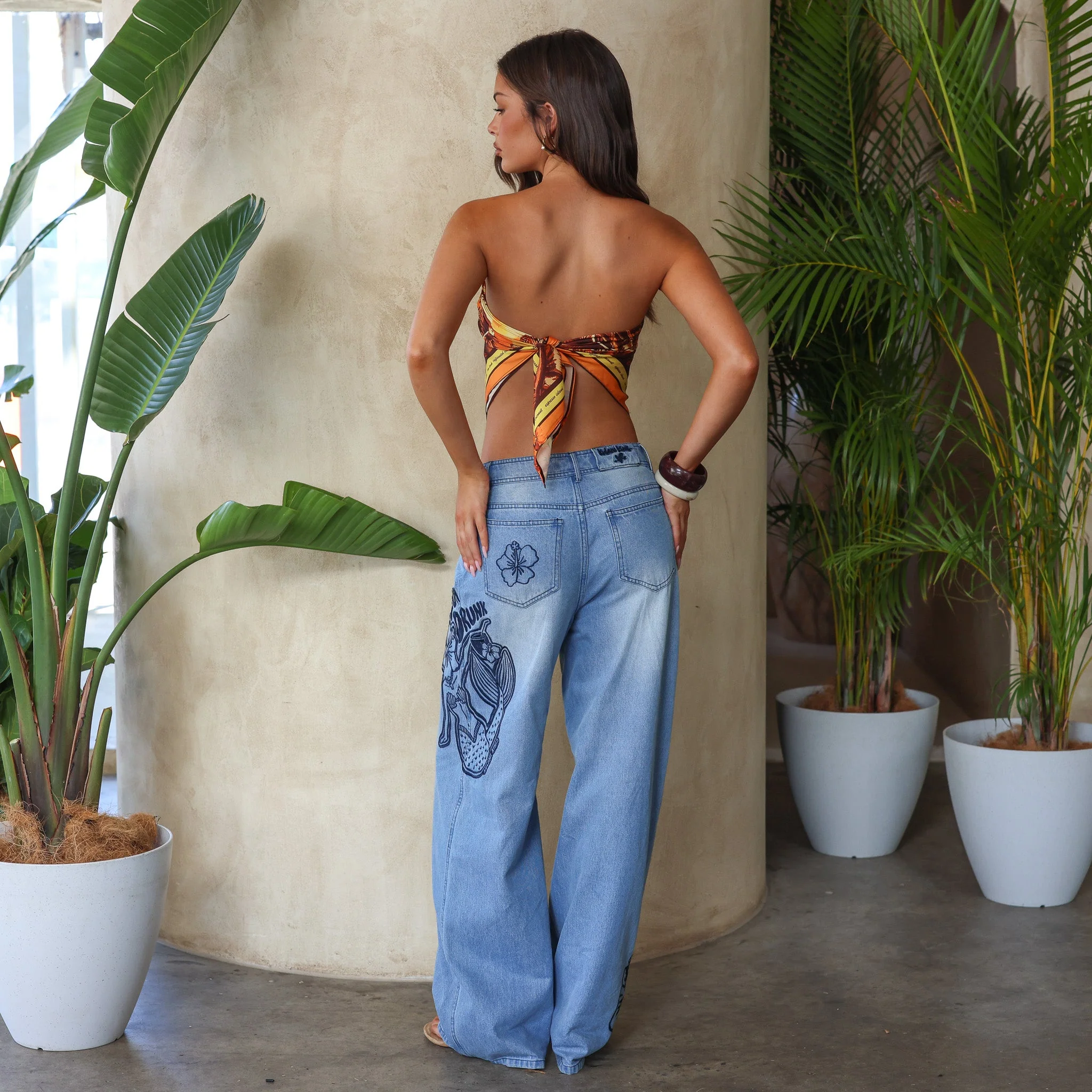 Embroidered Straight Leg Jean - Sun Drunk - Image 5