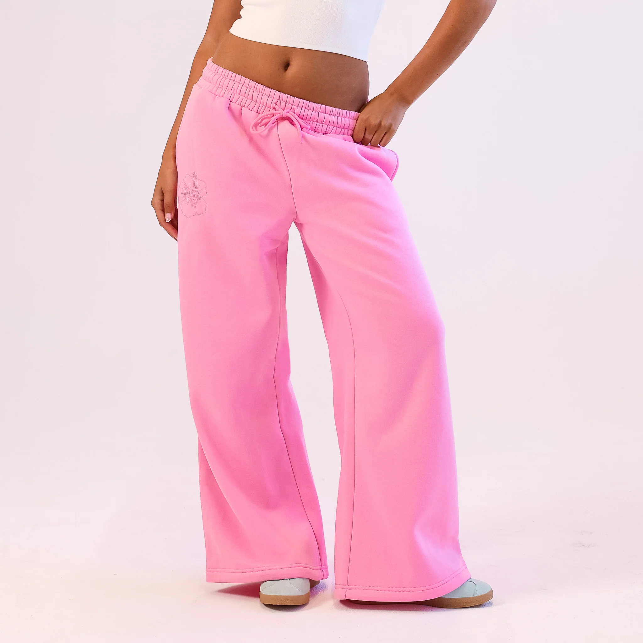 Embroidered Track Pants - Powder Puff - Image 7