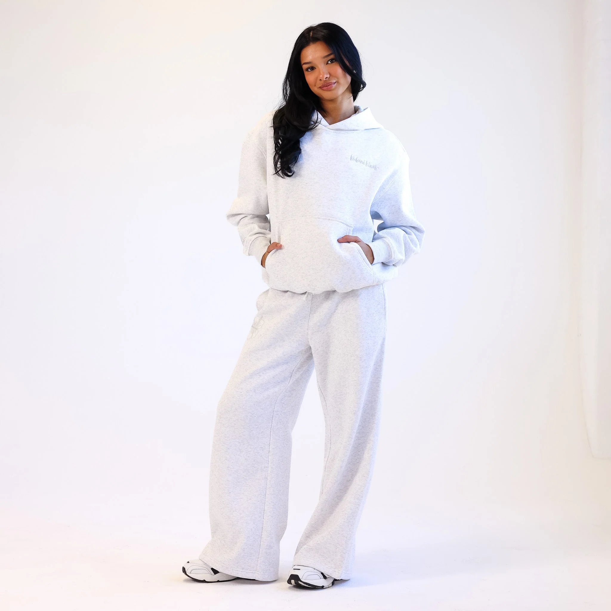 Embroidered Track Pants - Silver Stone - Image 9