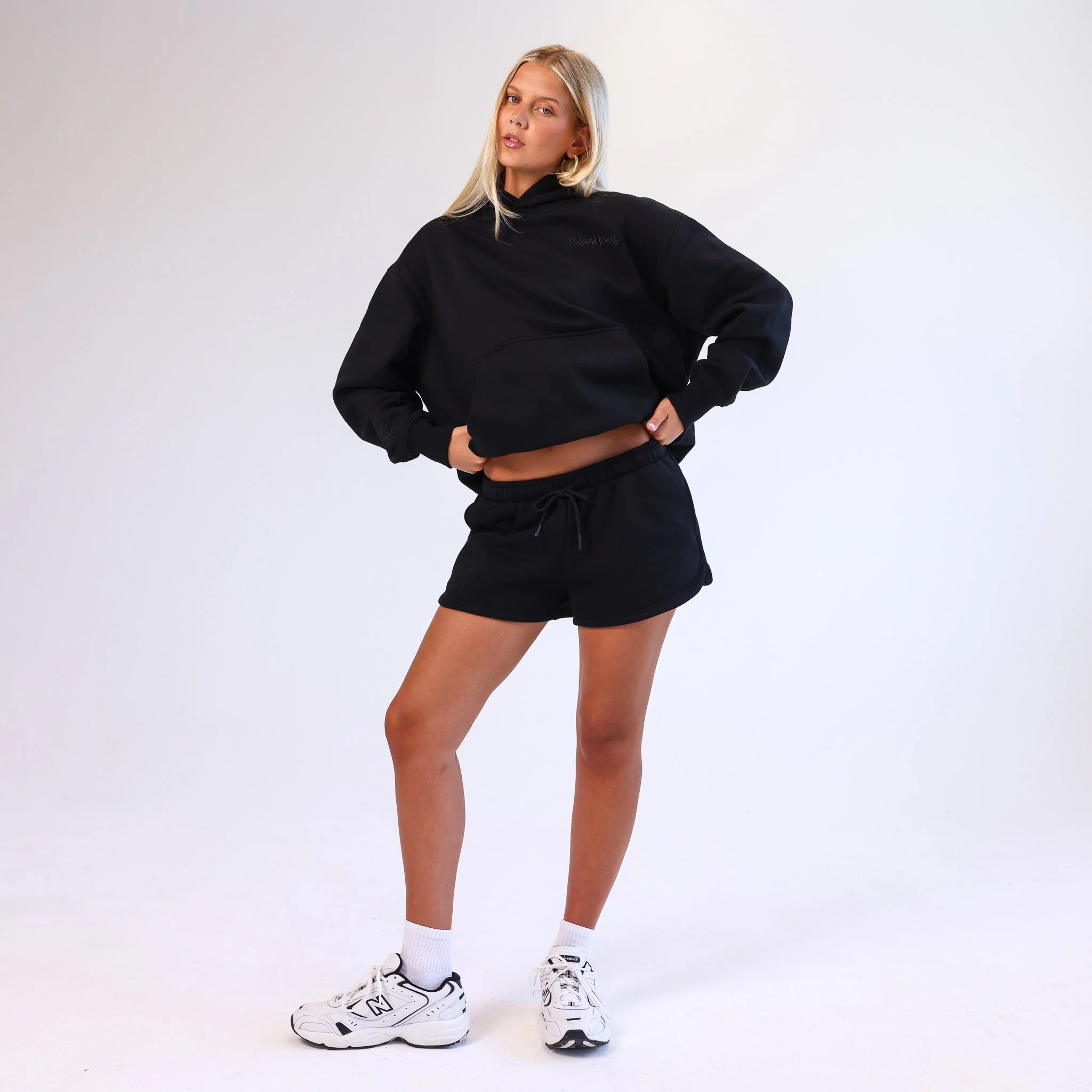 Embroidered Track Shorts - Twilight Black - Image 6