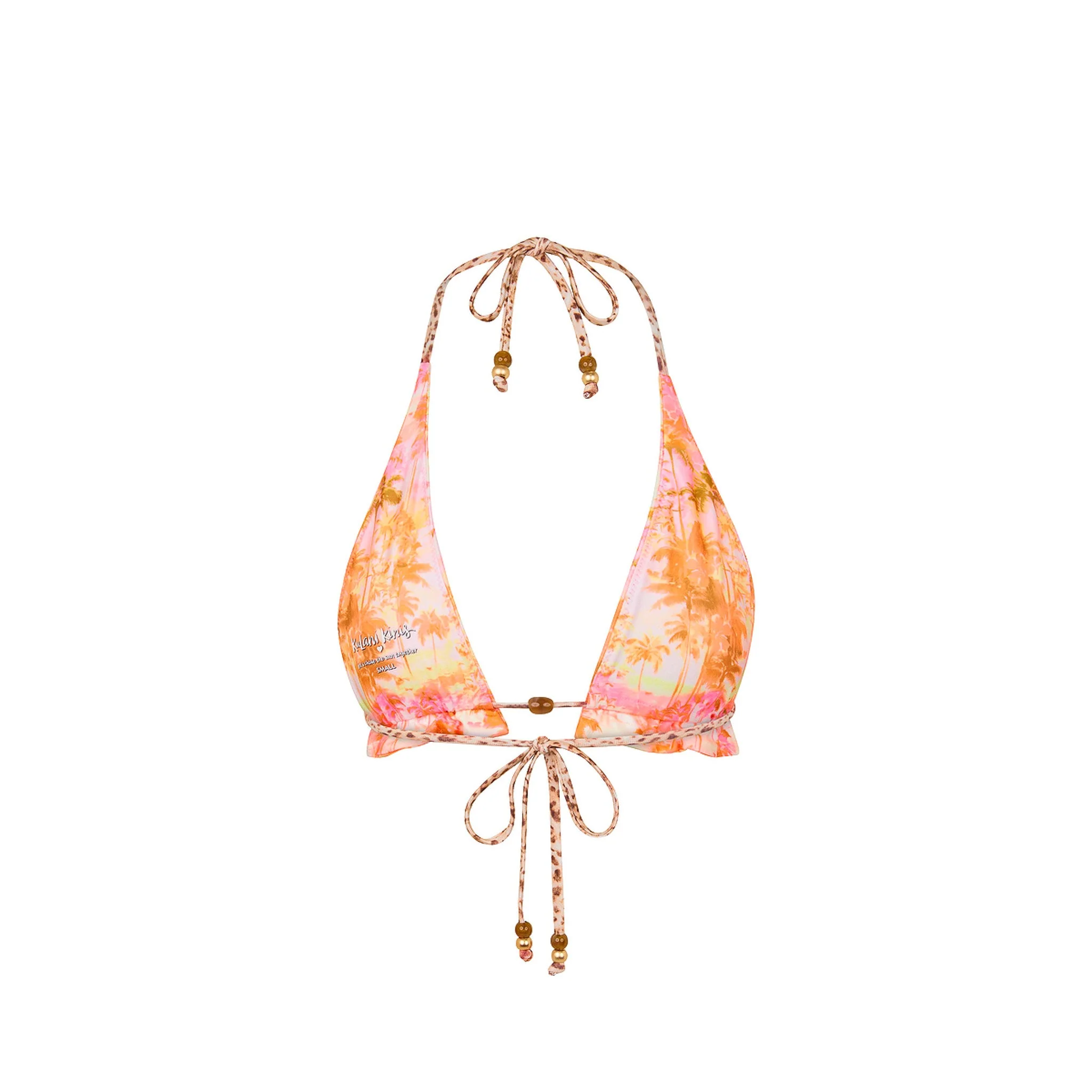 Frill Halter Bralette Bikini Top - Wild Skies - Image 10