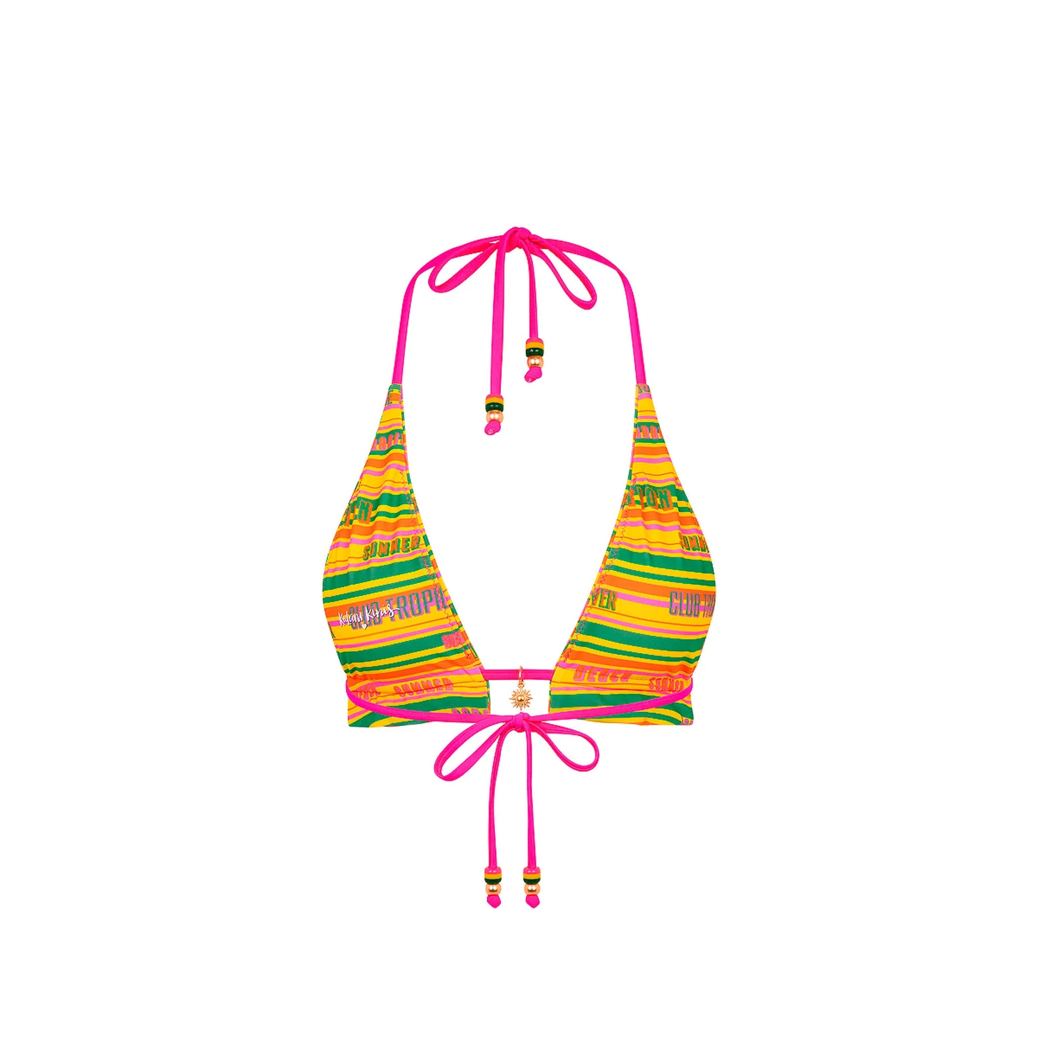 Frill Halter Bralette Bikini Top - Sunshine Lover - Image 8