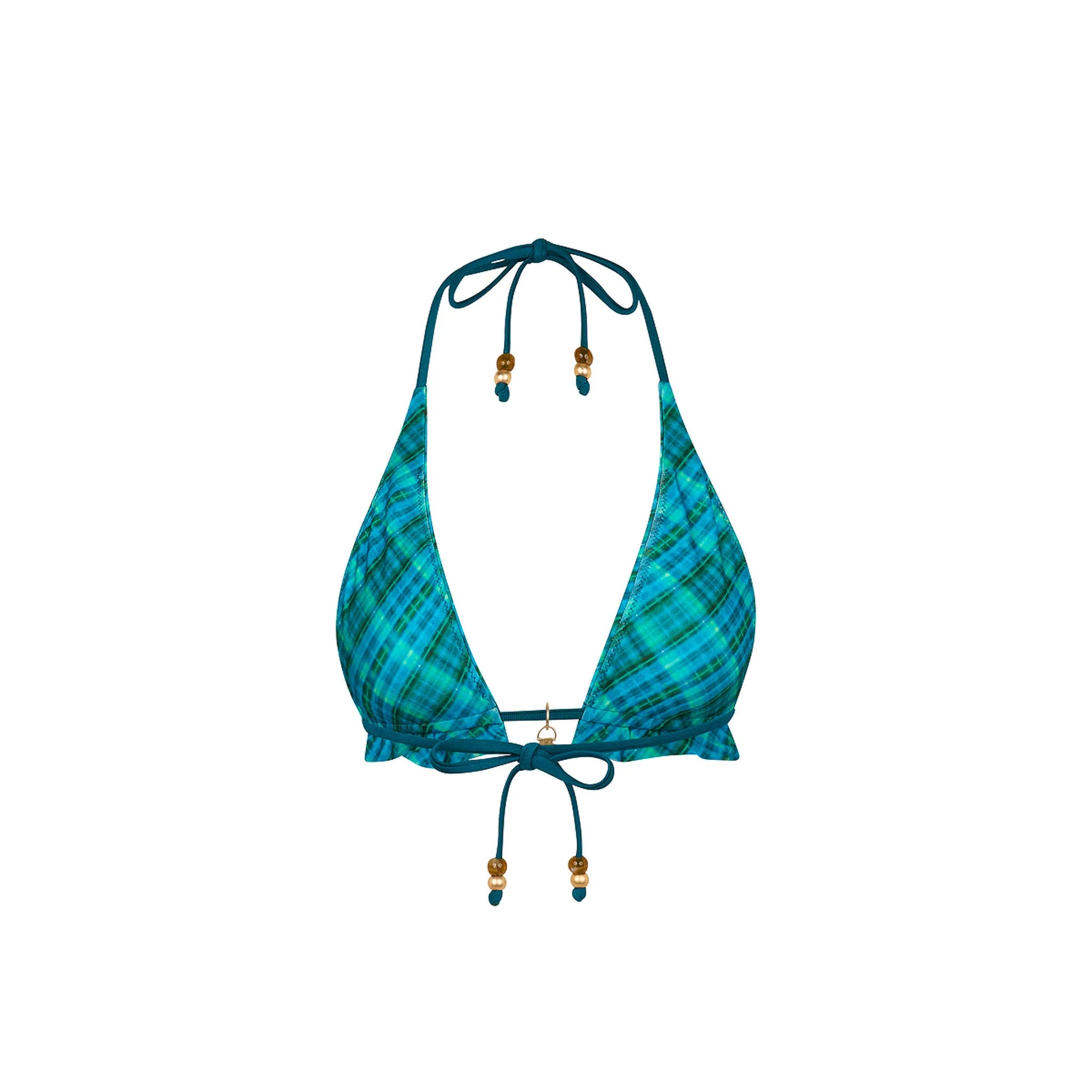Frill Halter Bralette Bikini Top - Tropic Dip - Image 8