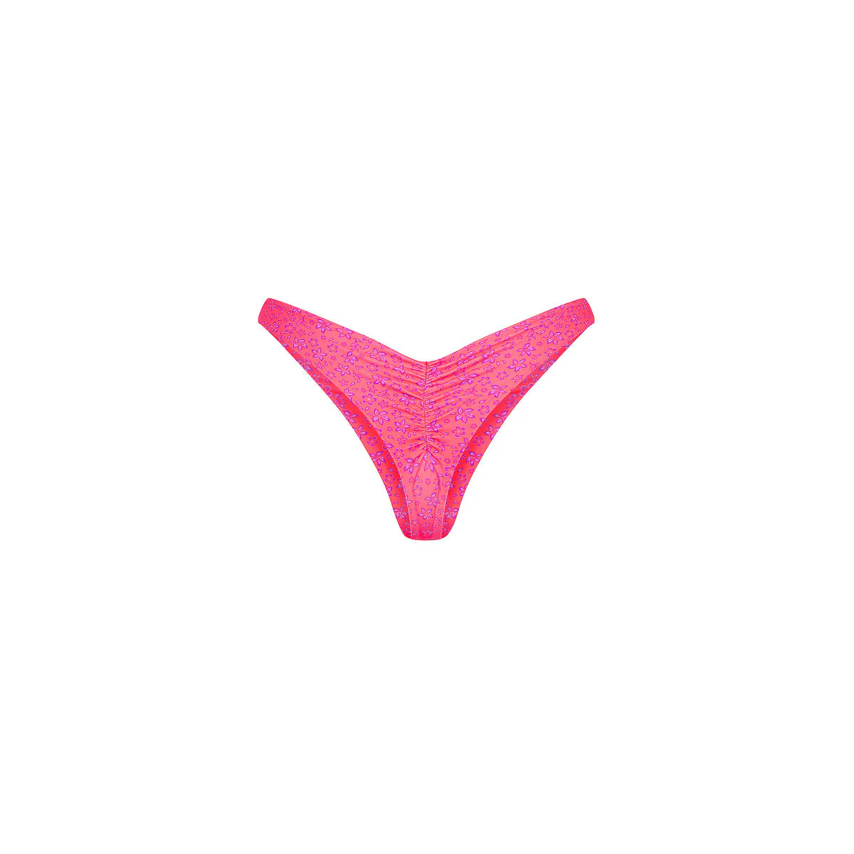 Gathered Deep V Thong Bikini Bottom - Kiss Me - Image 9