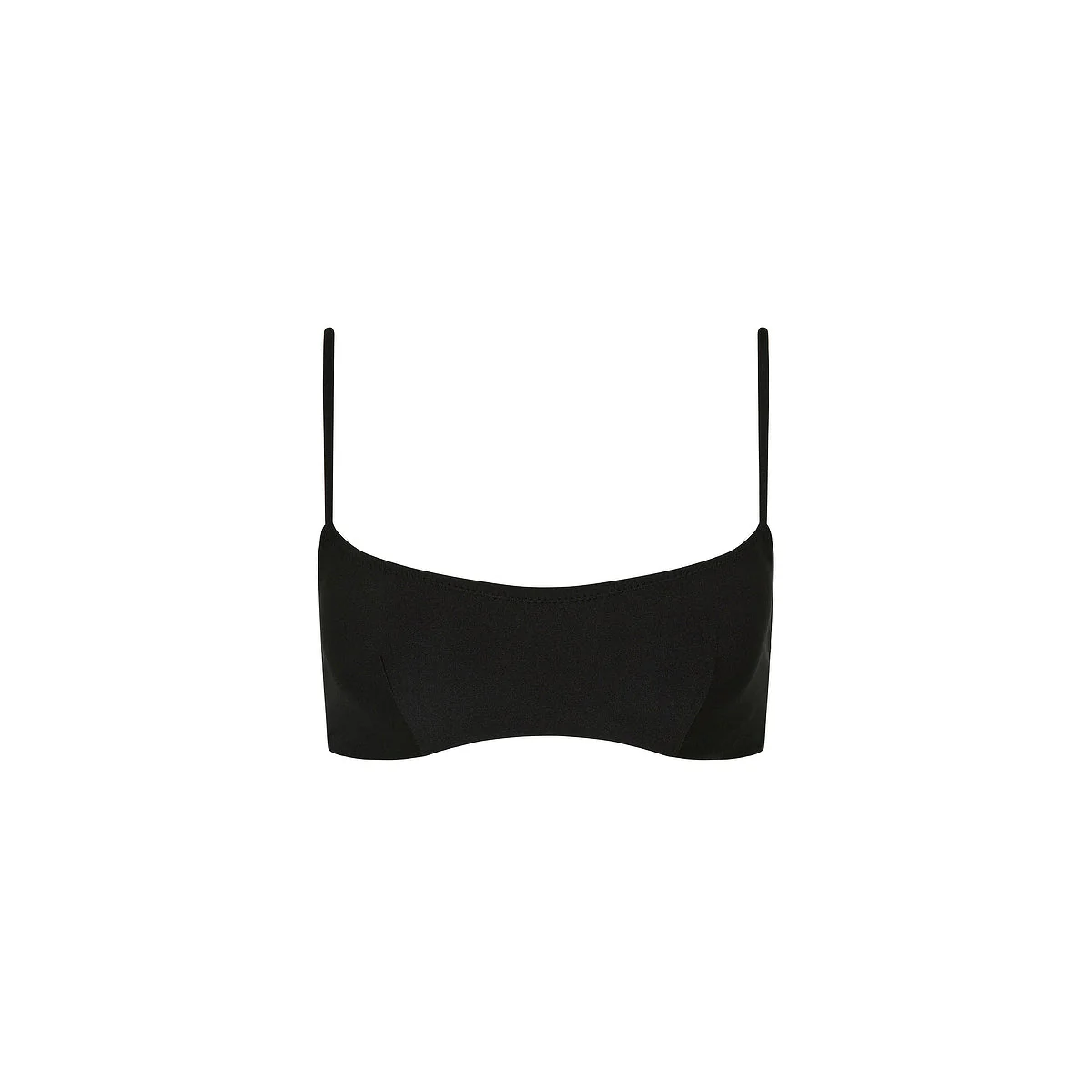 Invisible Underwire Crop Bikini Top - Twilight Black