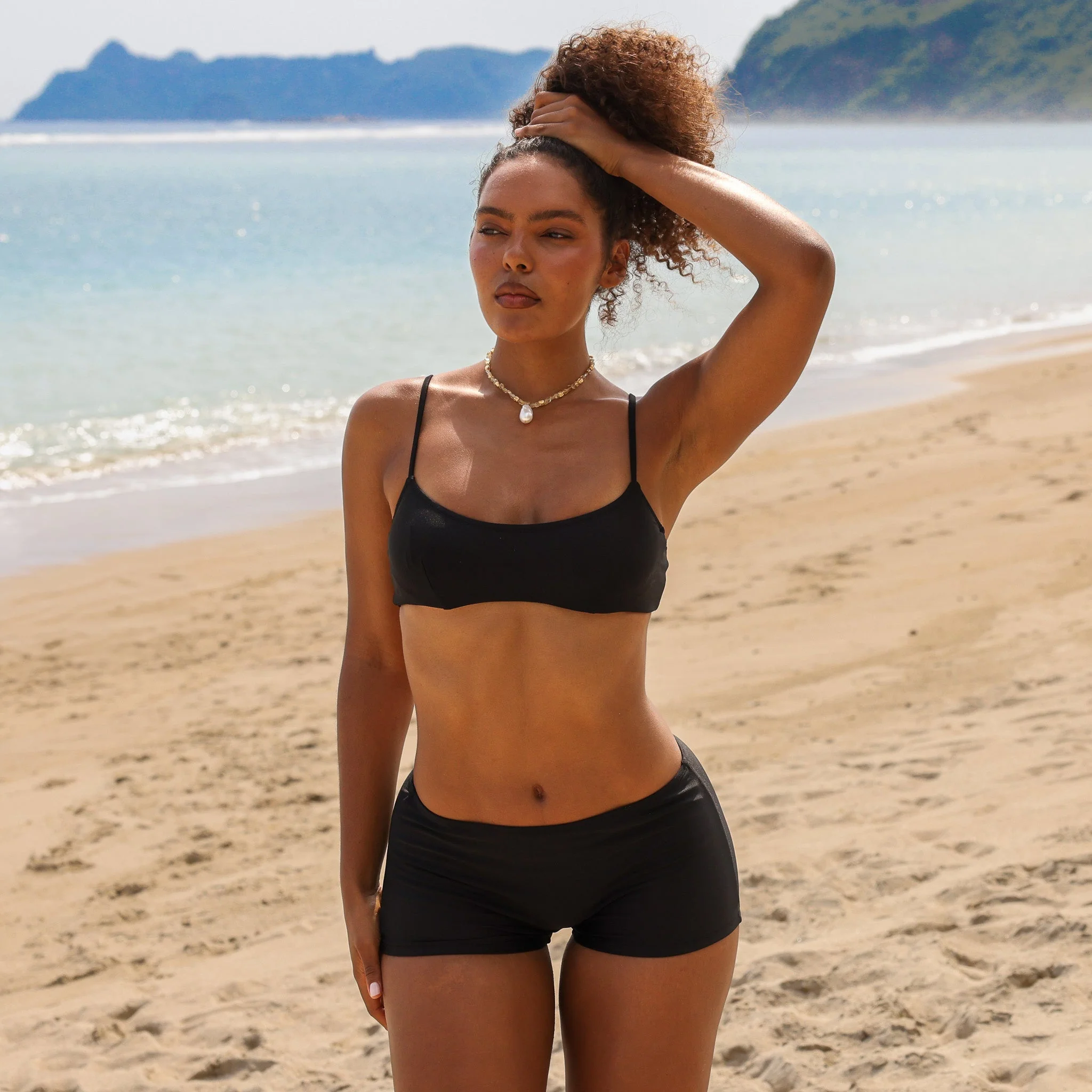 Invisible Underwire Crop Bikini Top - Twilight Black - Image 3