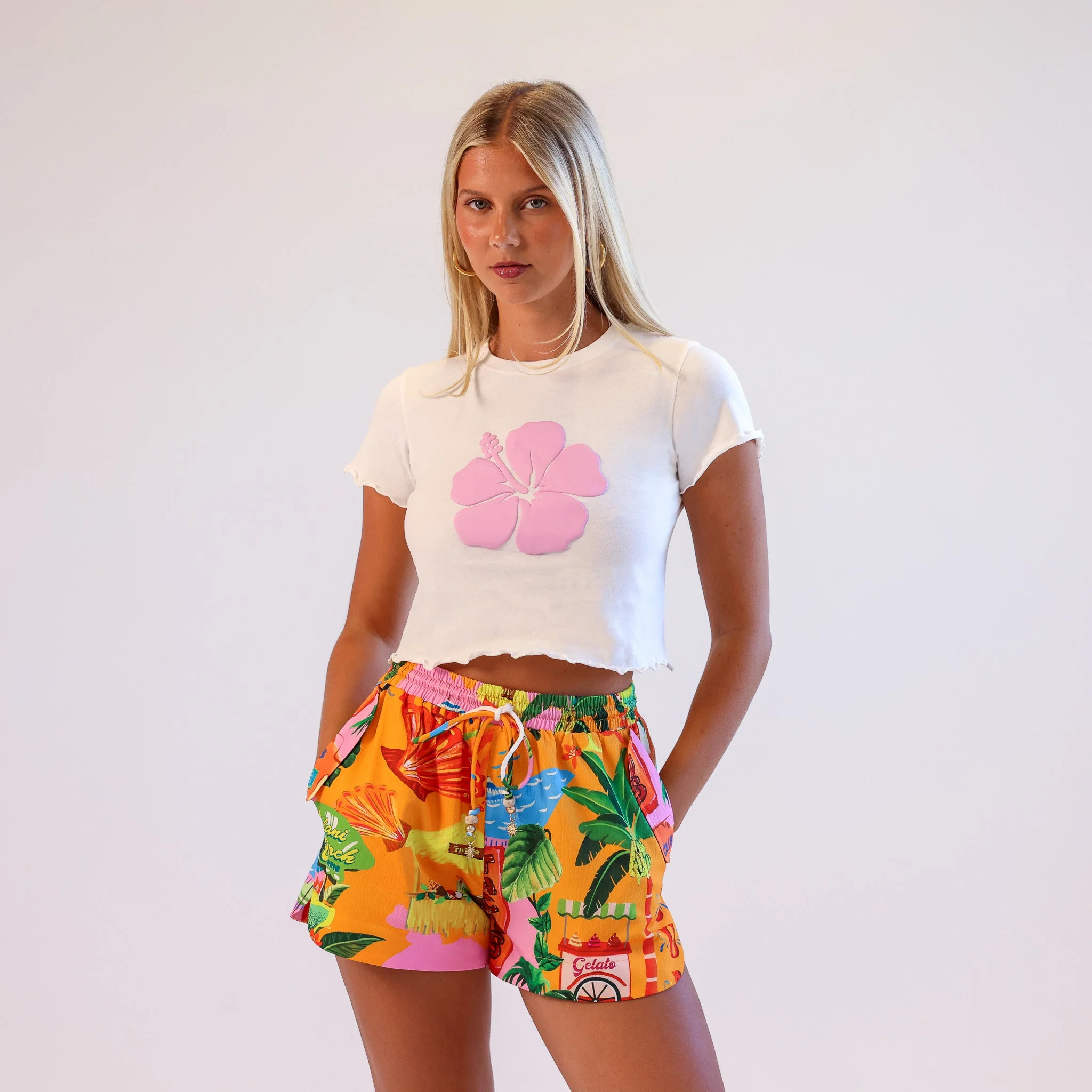 Lettuce Cropped Mini Tee - Whipped White - Image 4