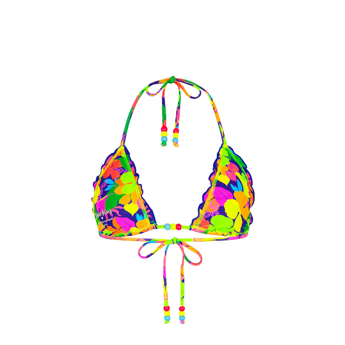 Lettuce Edge Bralette Bikini Top - Neon Sunset - Image 8