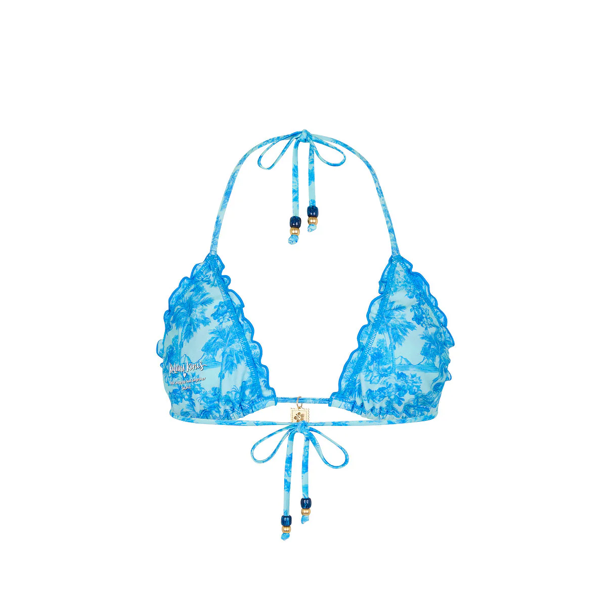 Lettuce Edge Bralette Bikini Top - Ocean Paradise - Image 10