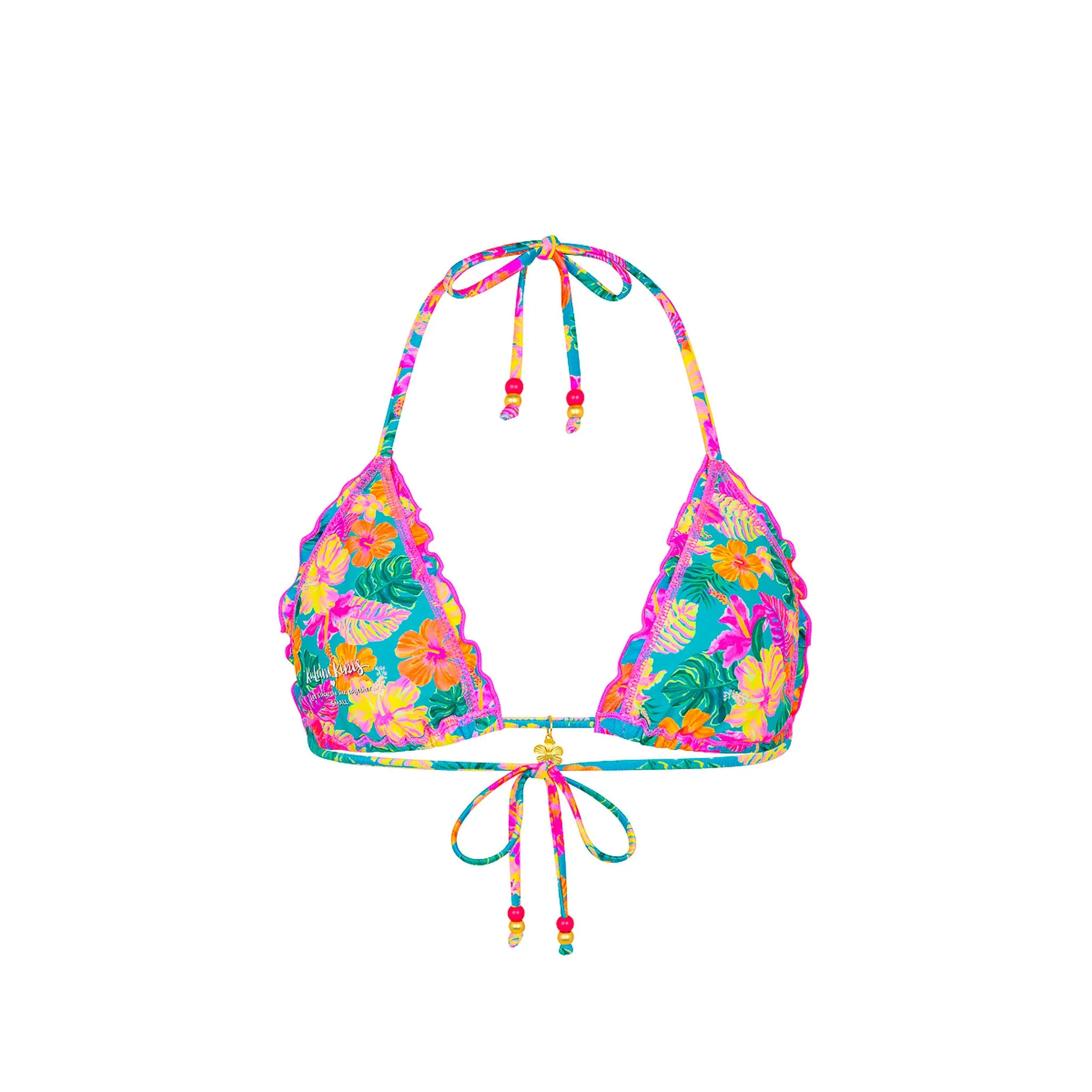 Lettuce Edge Bralette Bikini Top - Paradise Pop - Image 10