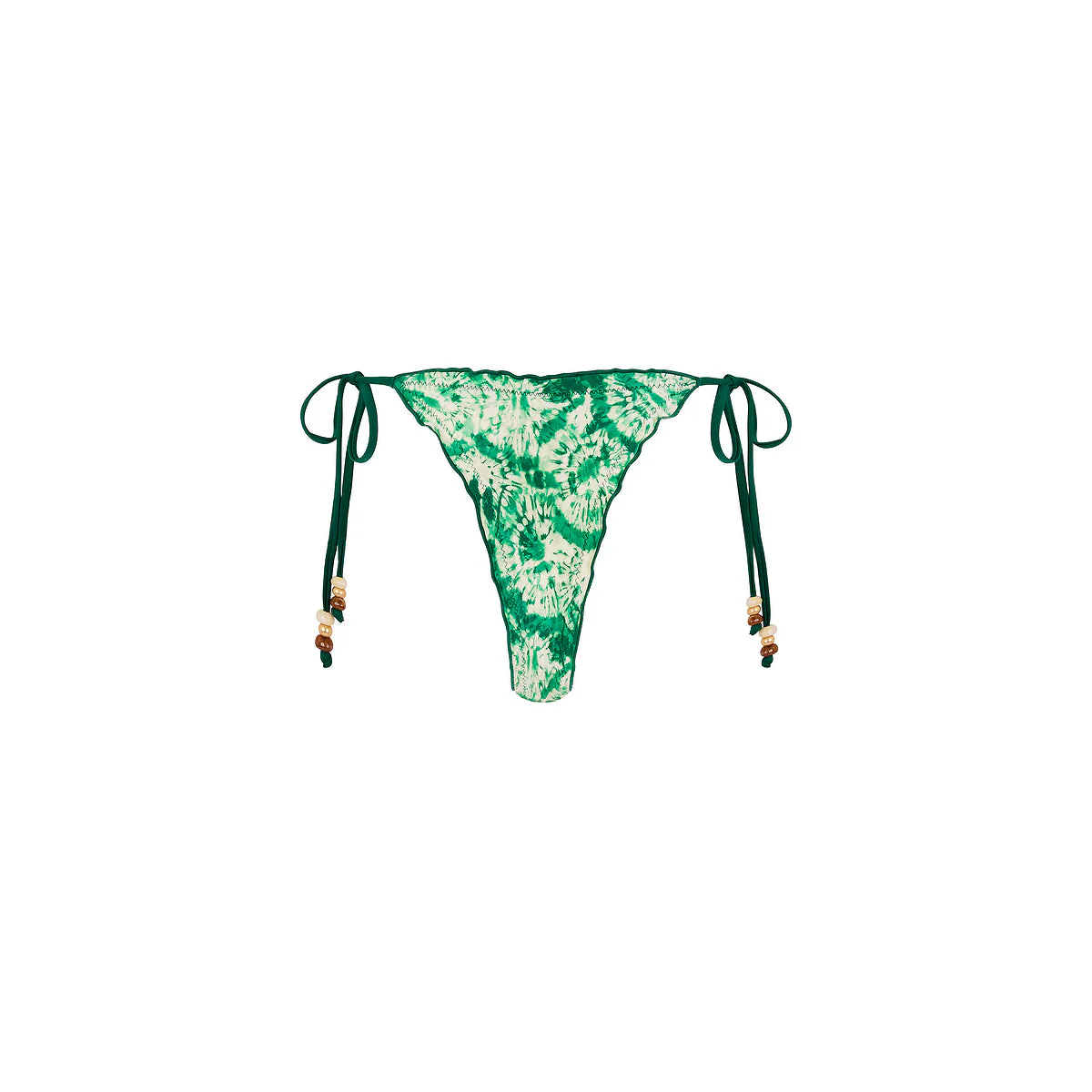 Lettuce Edge Thong Tie Bikini Bottom - Emerald Tides - Image 10