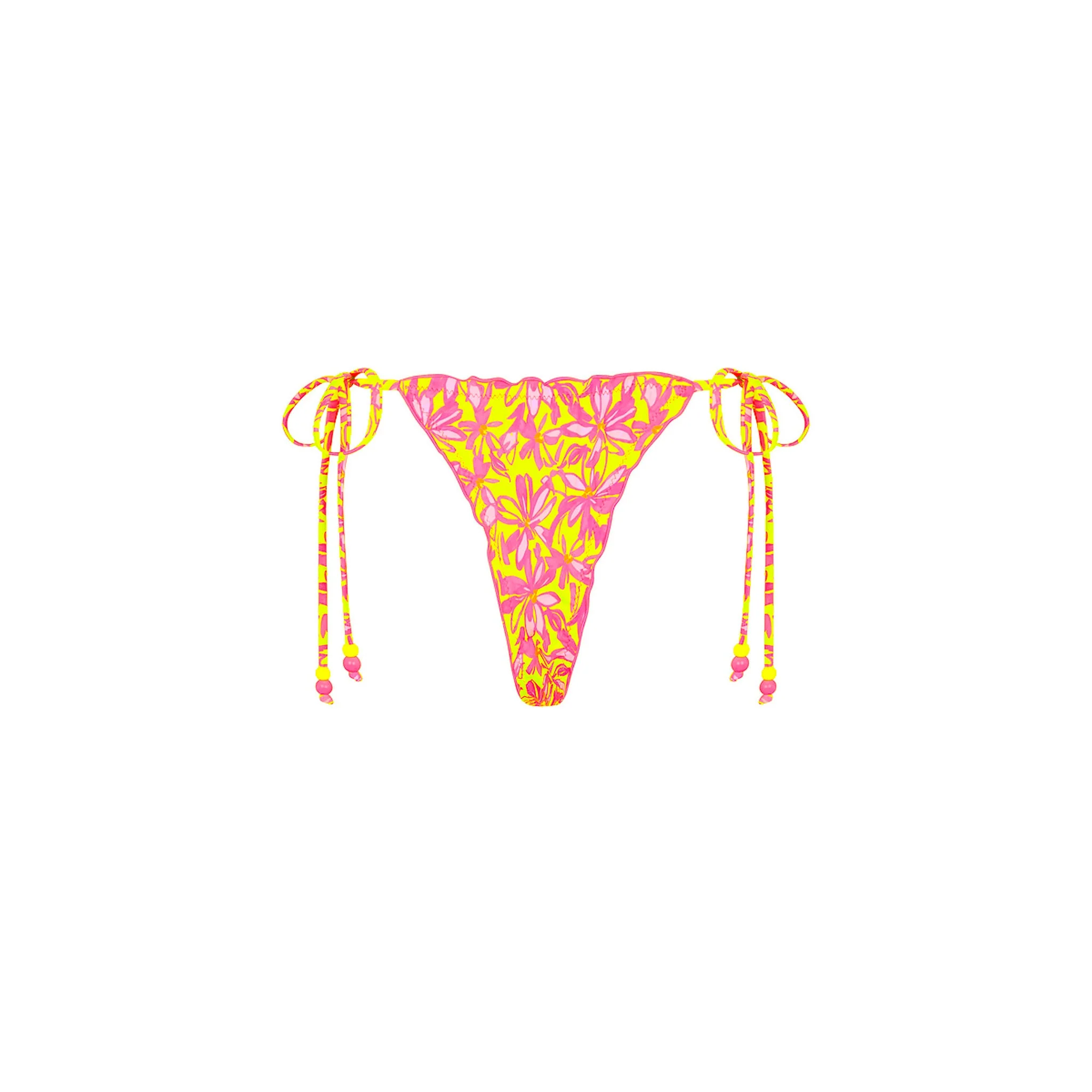 Lettuce Edge Thong Tie Bikini Bottom - Sherbet Skies - Image 8