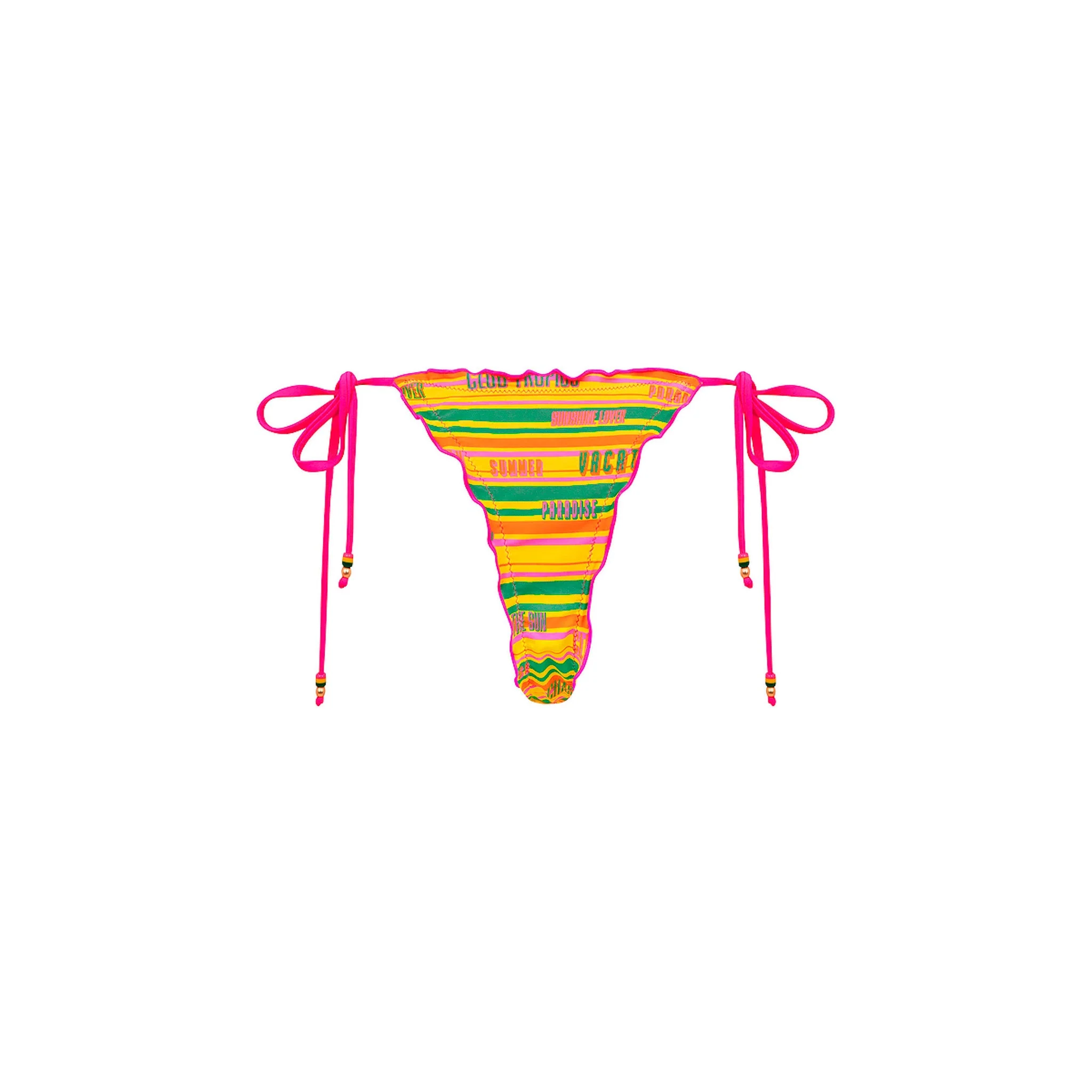 Lettuce Edge Thong Tie Bikini Bottom - Sunshine Lover - Image 10