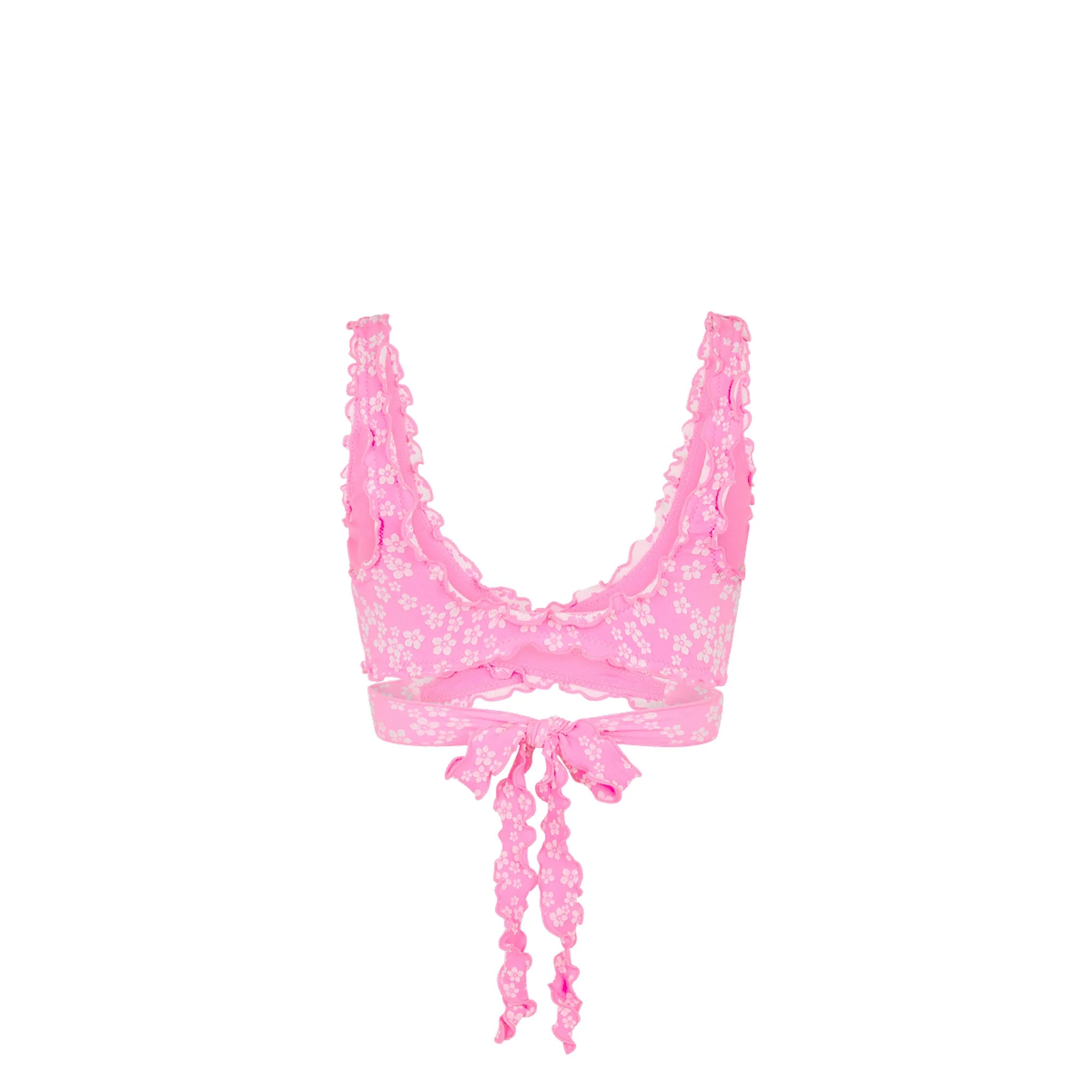 Lettuce Edge Wrap Bikini Top - Sugar Sprinkle - Image 8