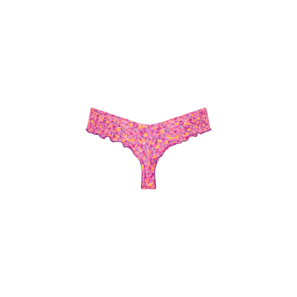 Lettuce Frill Thong Bikini Bottom - Gelato Bloom - Image 9