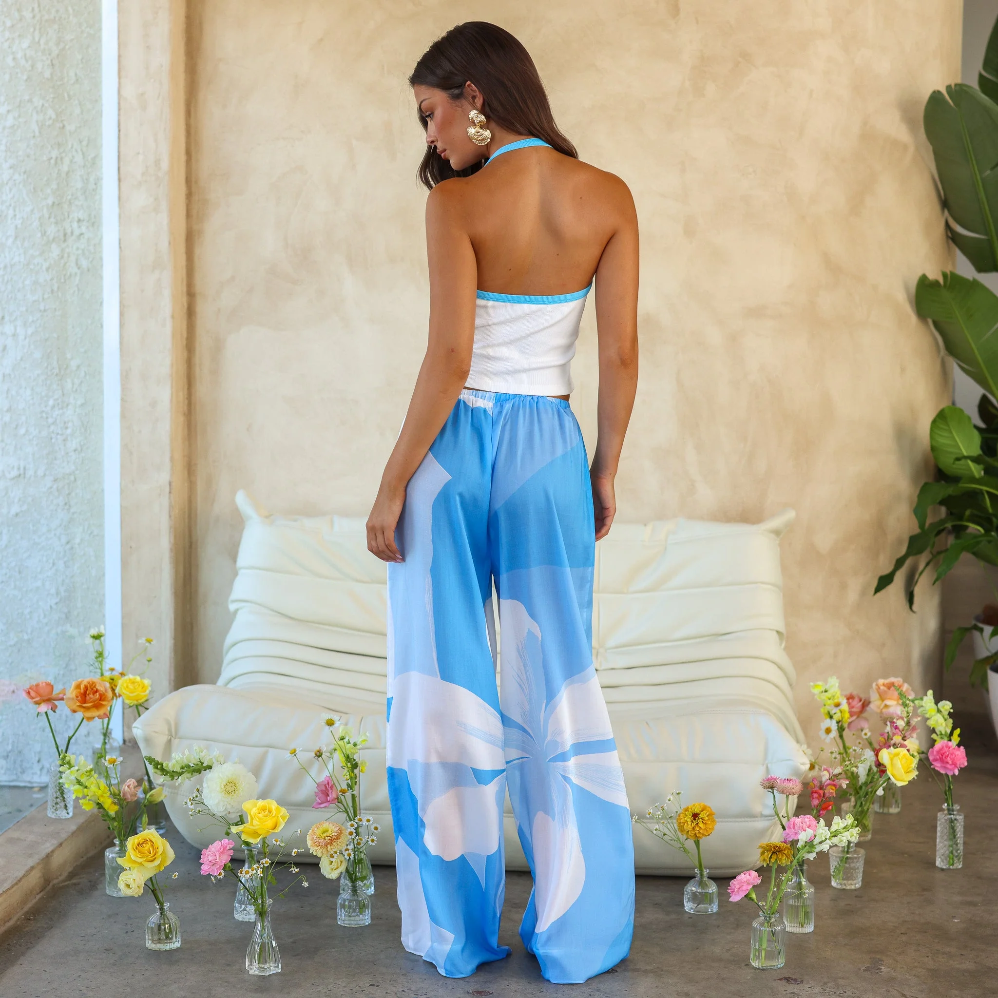 Lightweight Drawstring Pants - Blue Oasis - Image 5