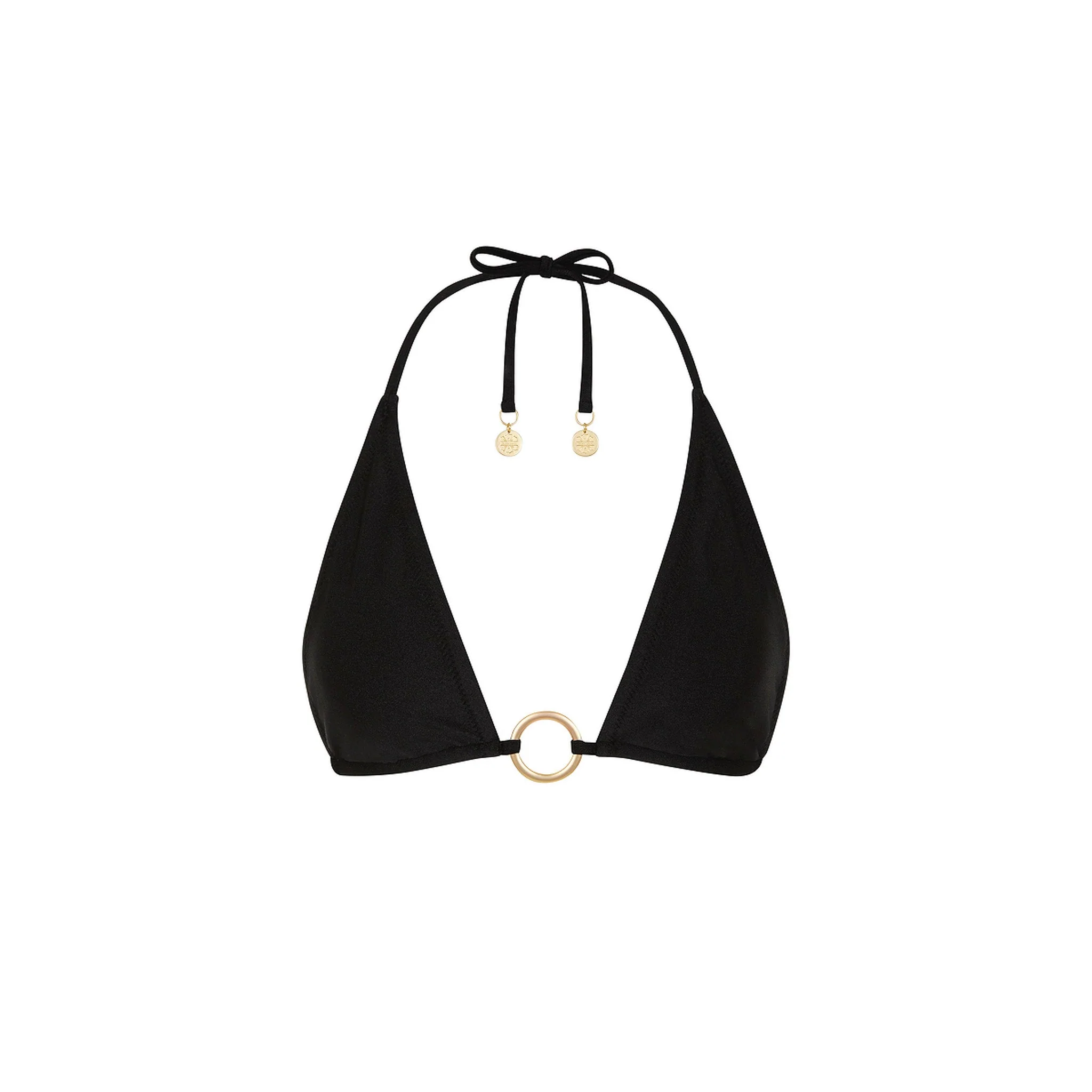Ring Halter Bikini Top - Twilight Black