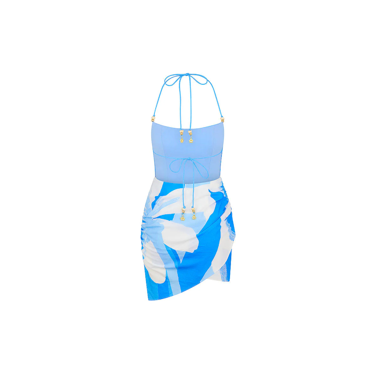 Ruched Side Mini Dress - Blue Oasis - Image 8