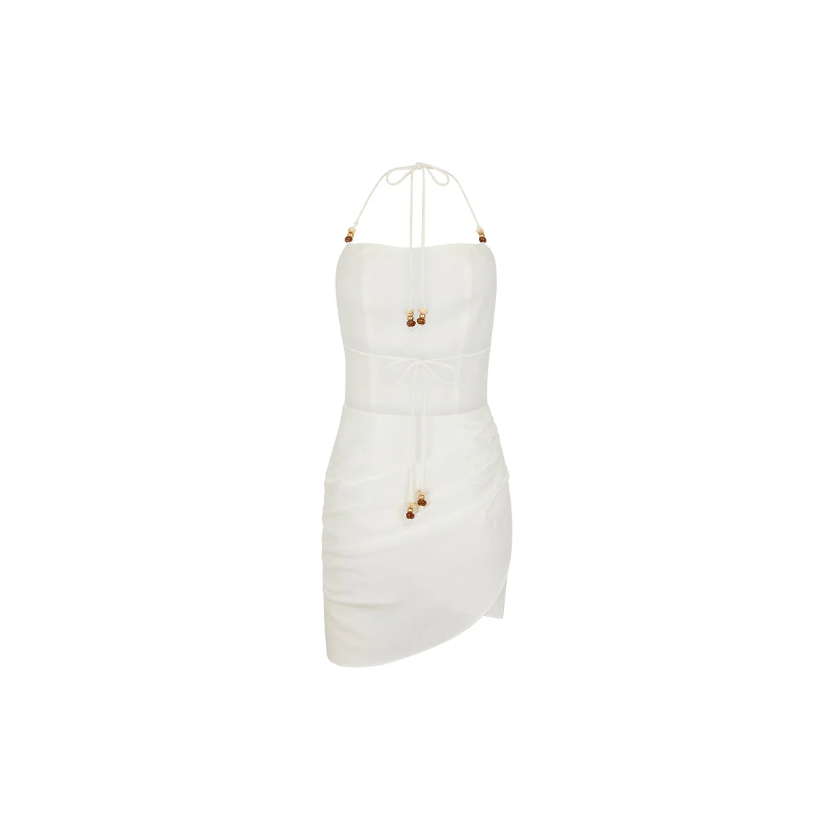 Ruched Side Mini Dress - Whipped White - Image 10