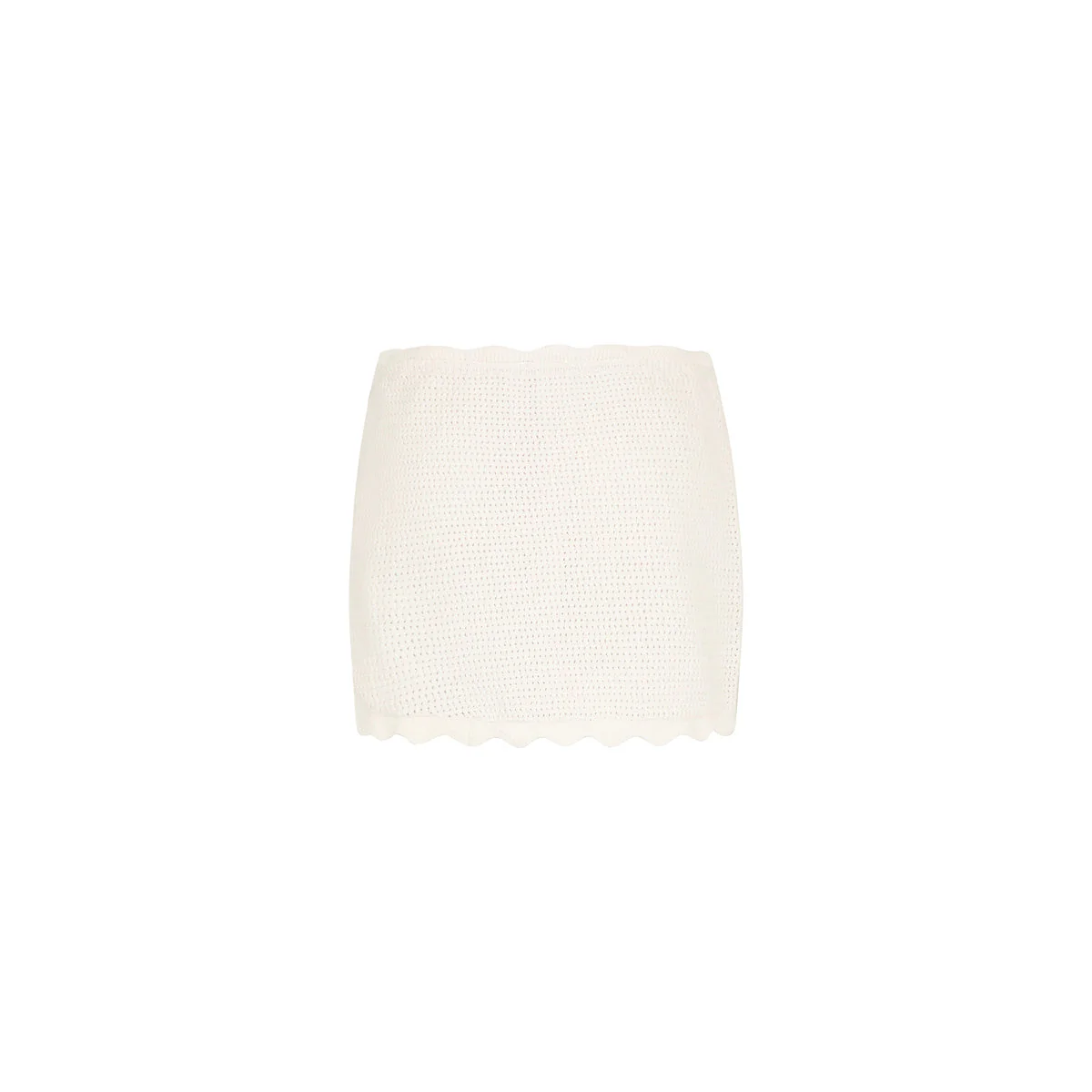 Scalloped Edge Knit Sarong - Whipped White - Image 8