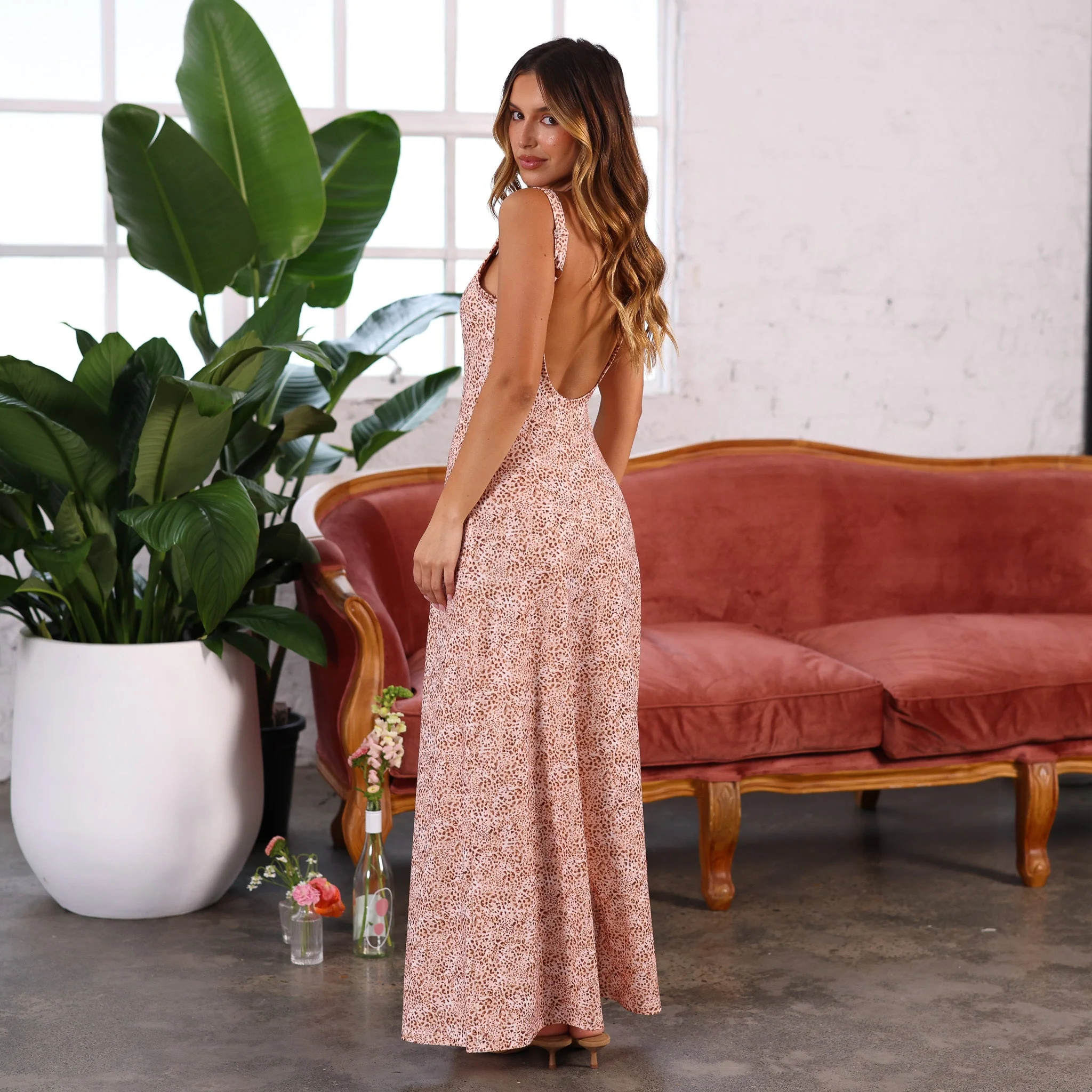 Scoop Low Back Maxi Dress - Wild Skies - Image 3