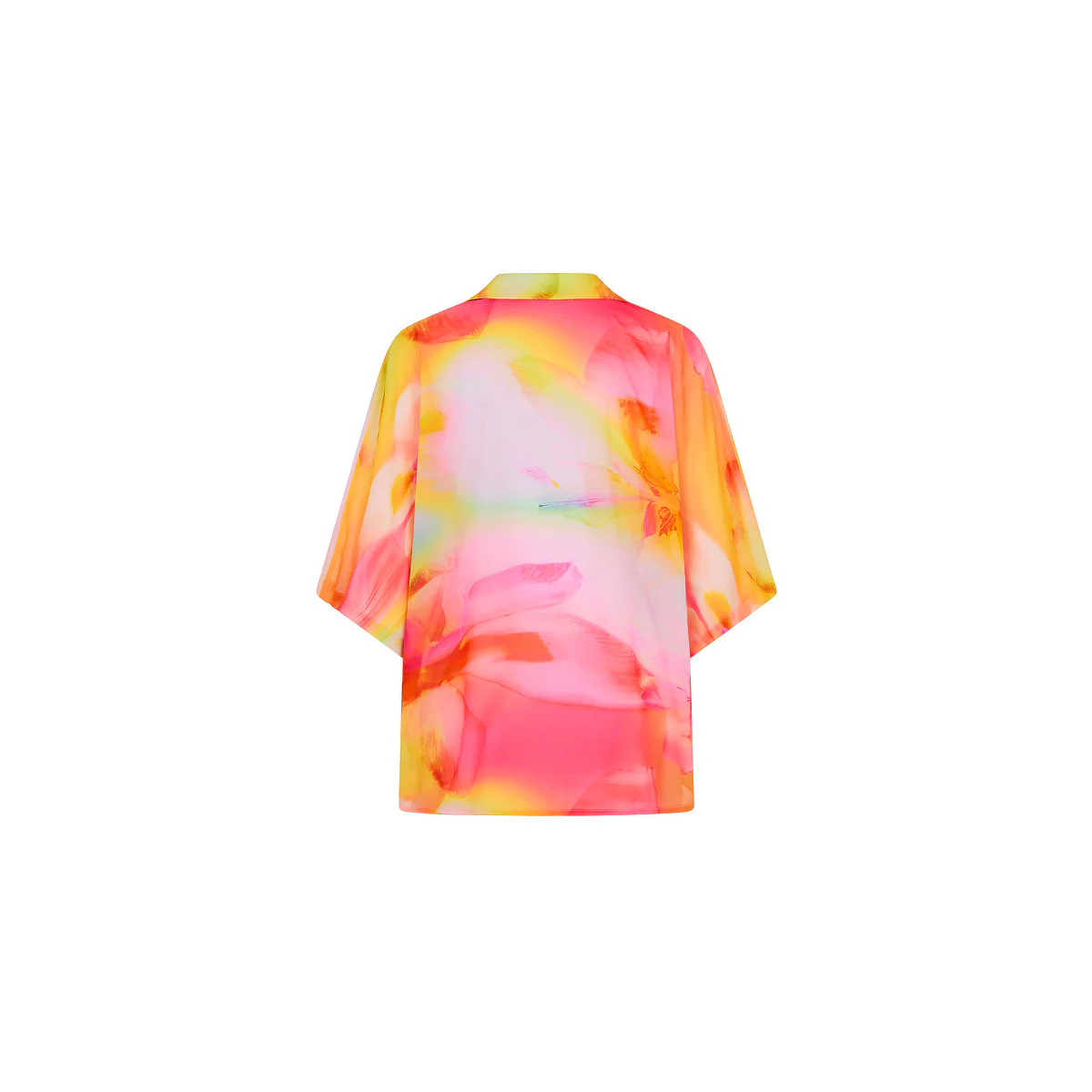 Sheer Short Sleeve Shirt - Frangipani Swirl - Image 10