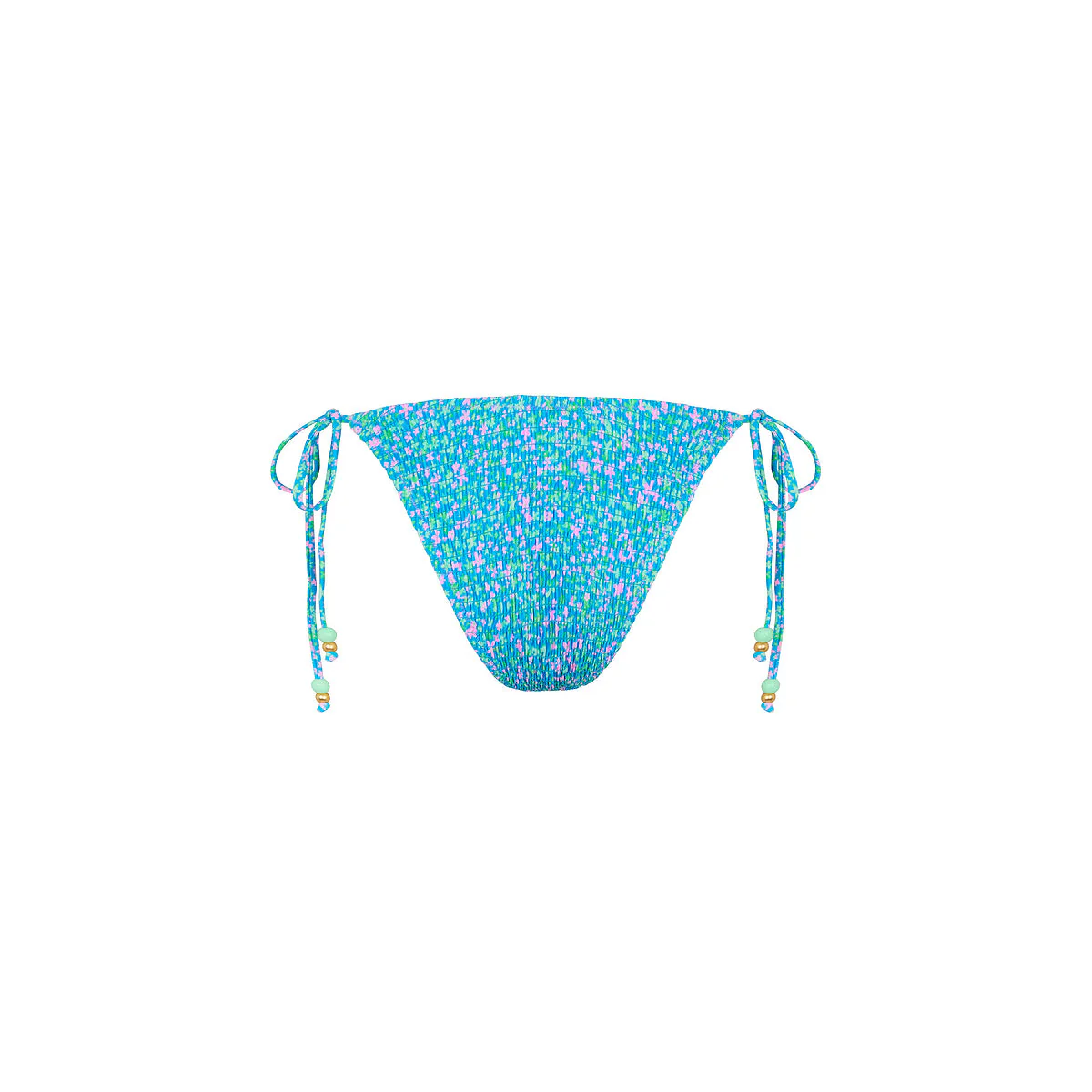 Shirred Dipped Cheeky Tie Bikini Bottom - Ocean Kisses - Image 8