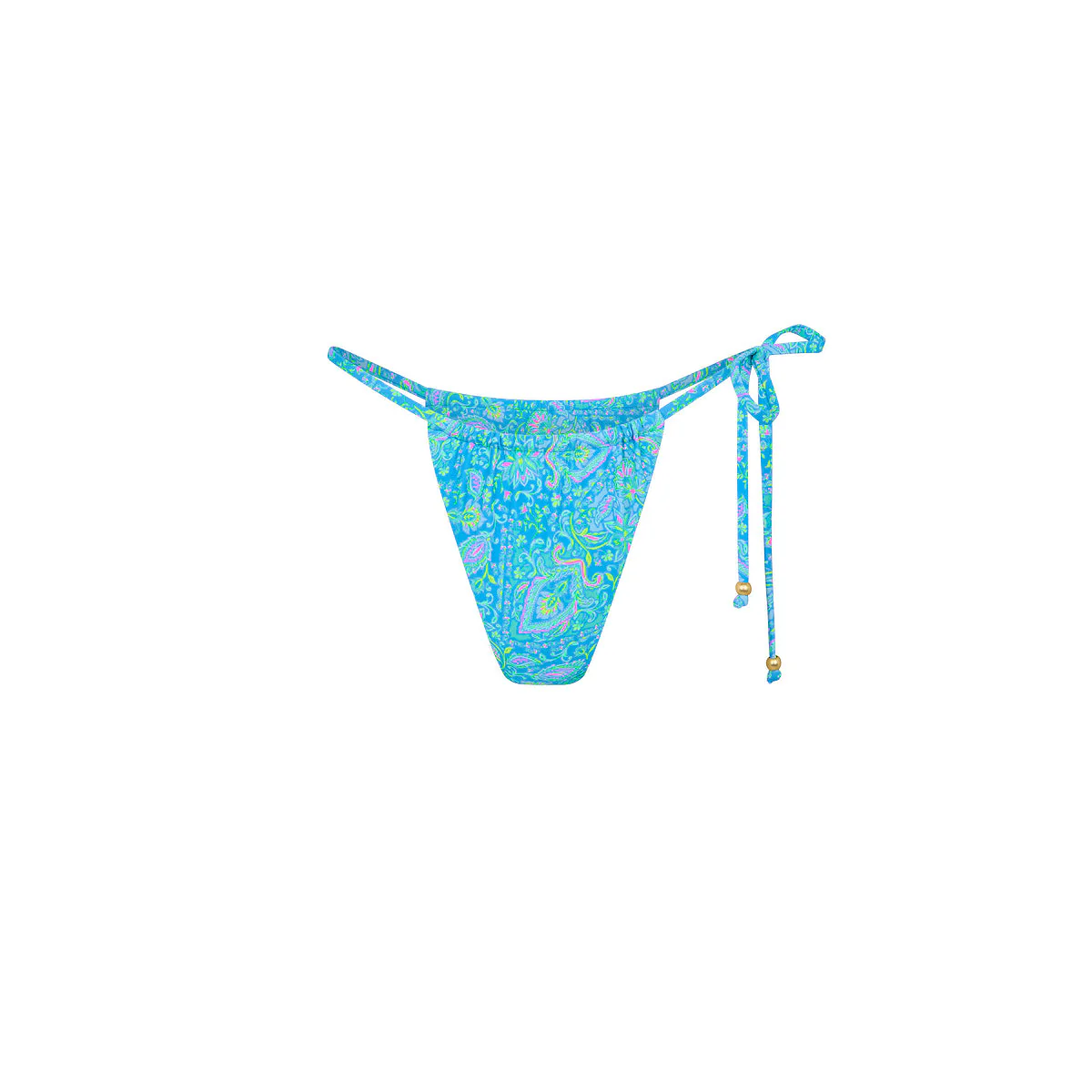 Single Tie Gathered Cheeky Bikini Bottom - Stargaze