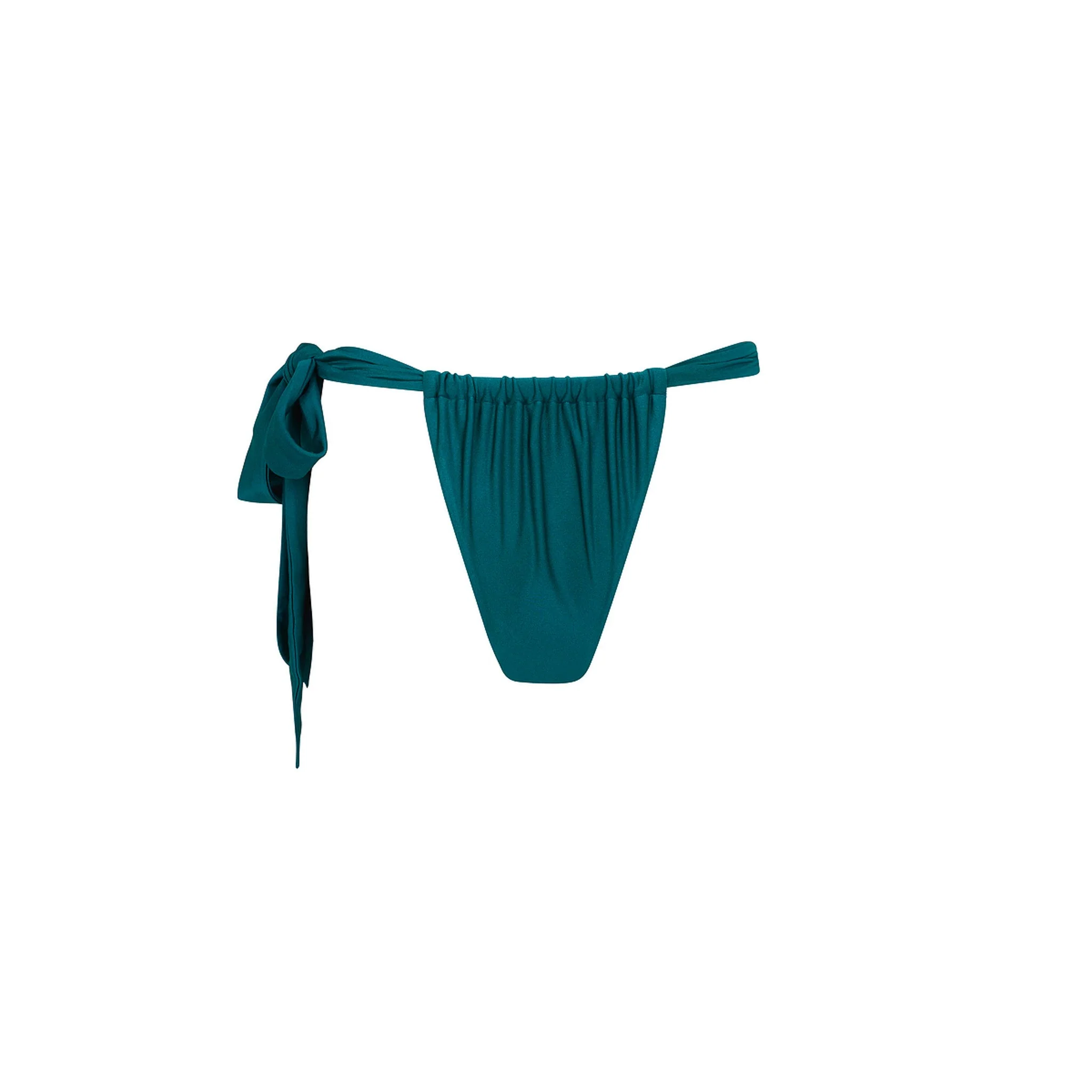 Soft Tie Ruched Thong Bikini Bottom - Laguna Haze - Image 10