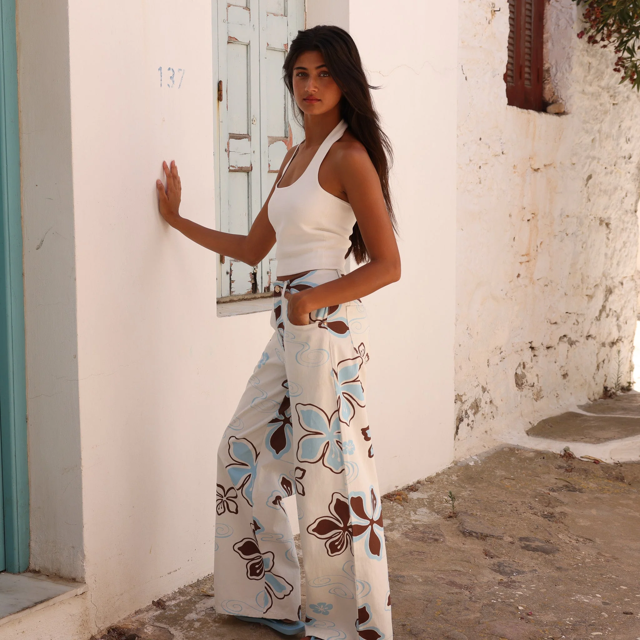 Straight Leg Printed Jean - Coco Lush - Image 3