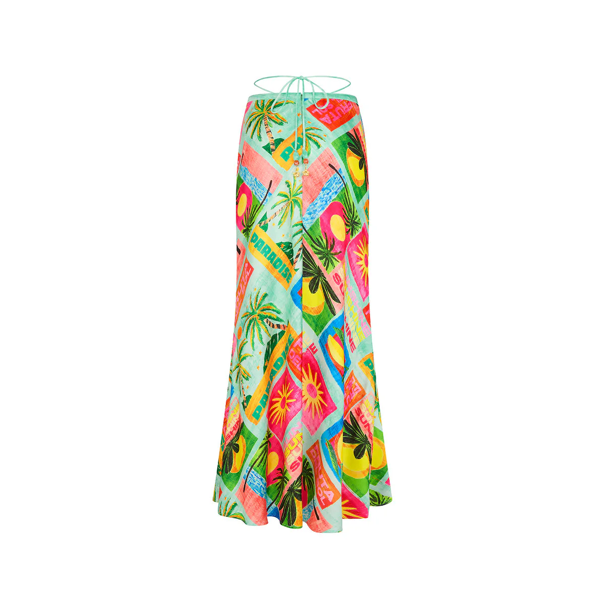 Strappy Bias Maxi Skirt - Ocean Honey - Image 8
